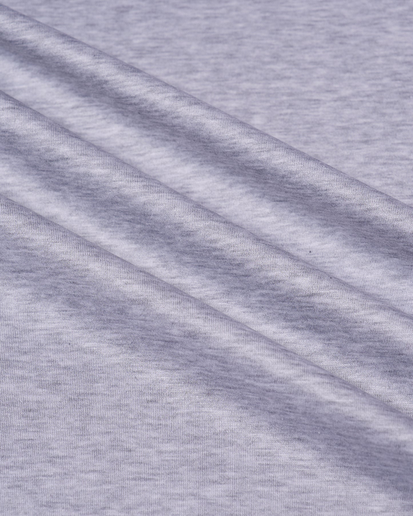 Crewneck cotton jersey T-shirt - Melange grey