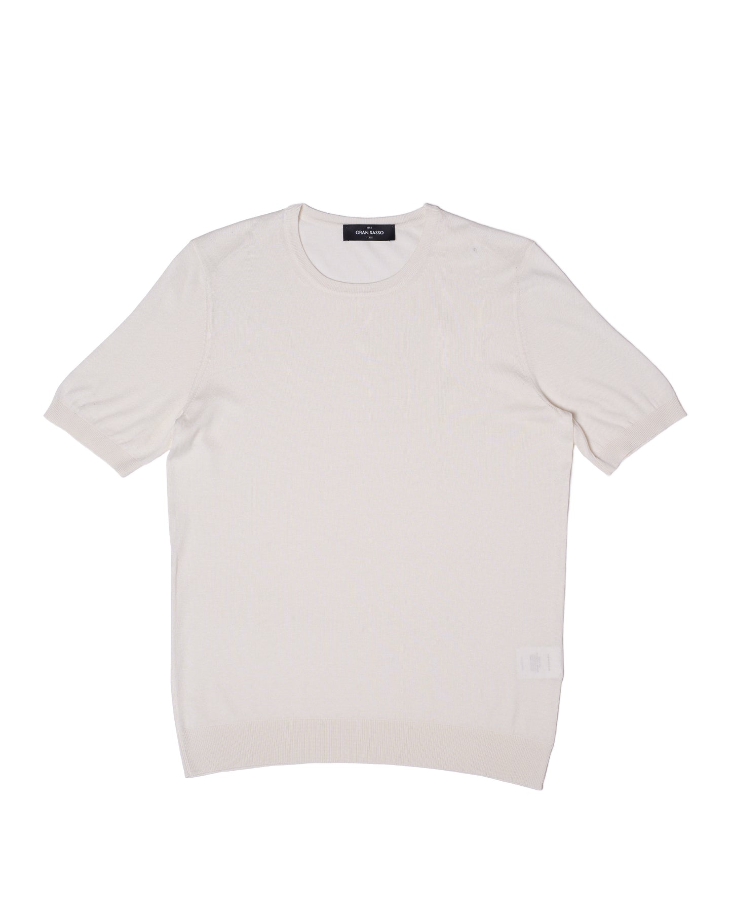 Knitted crewneck silk T-shirt -Off white