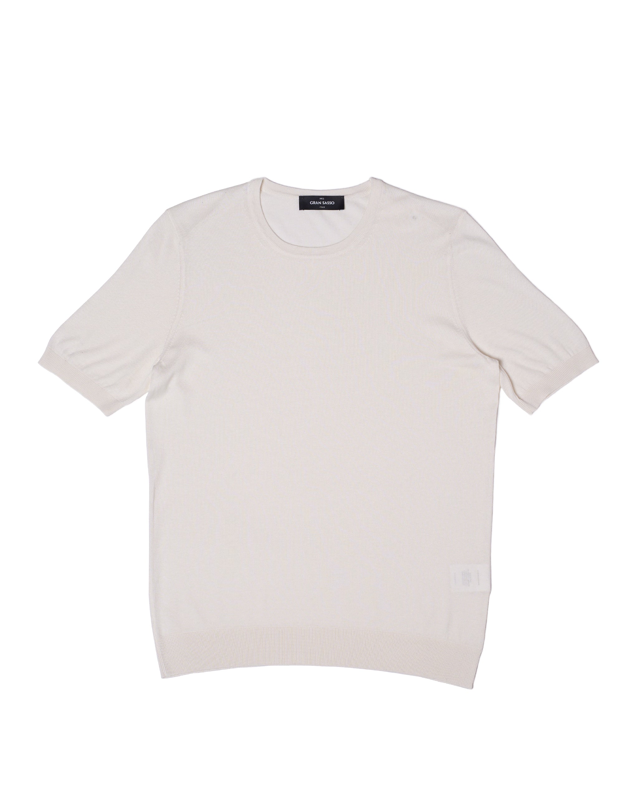 Knitted silk crewneck t-shirt - Off white