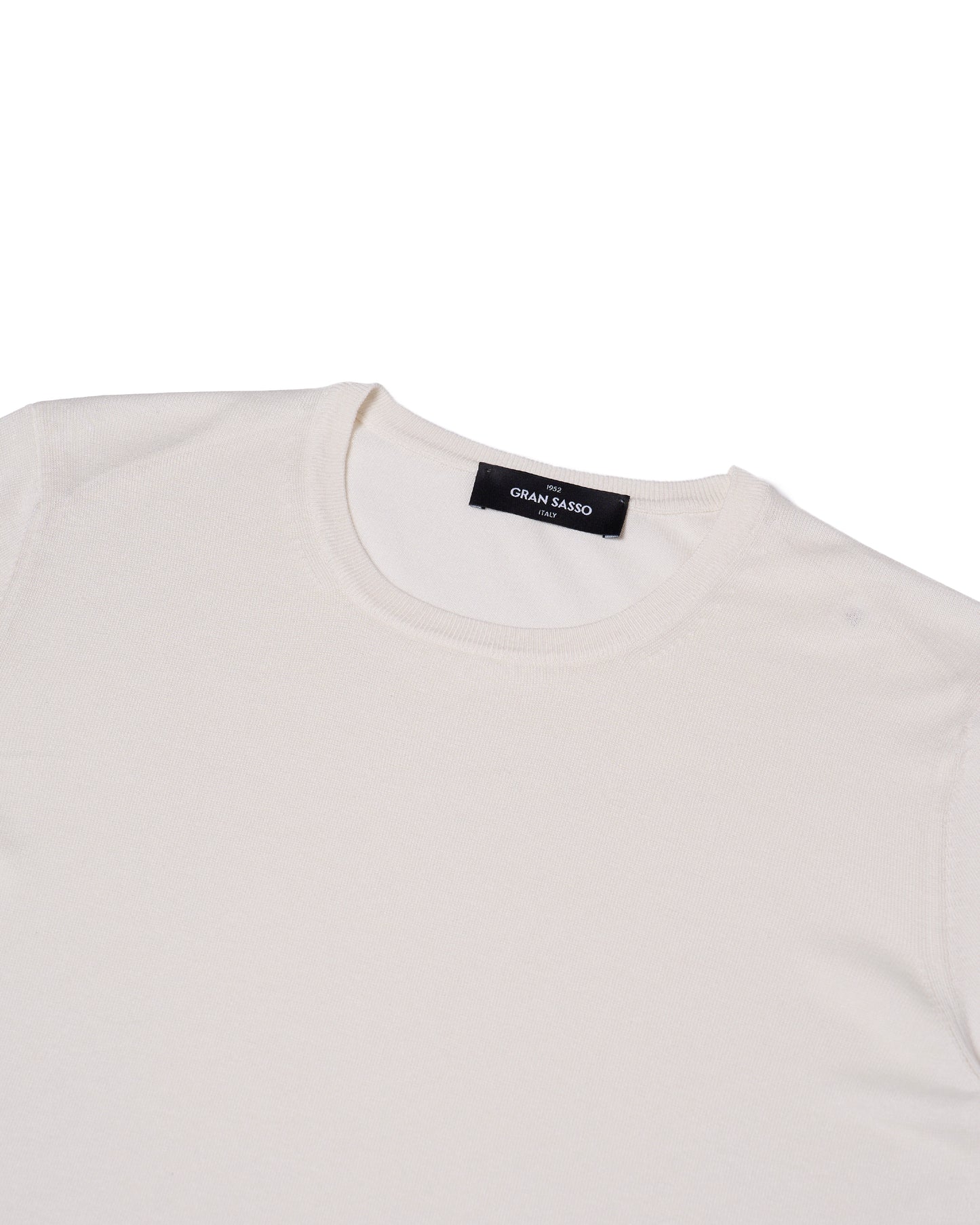 Knitted crewneck silk T-shirt -Off white