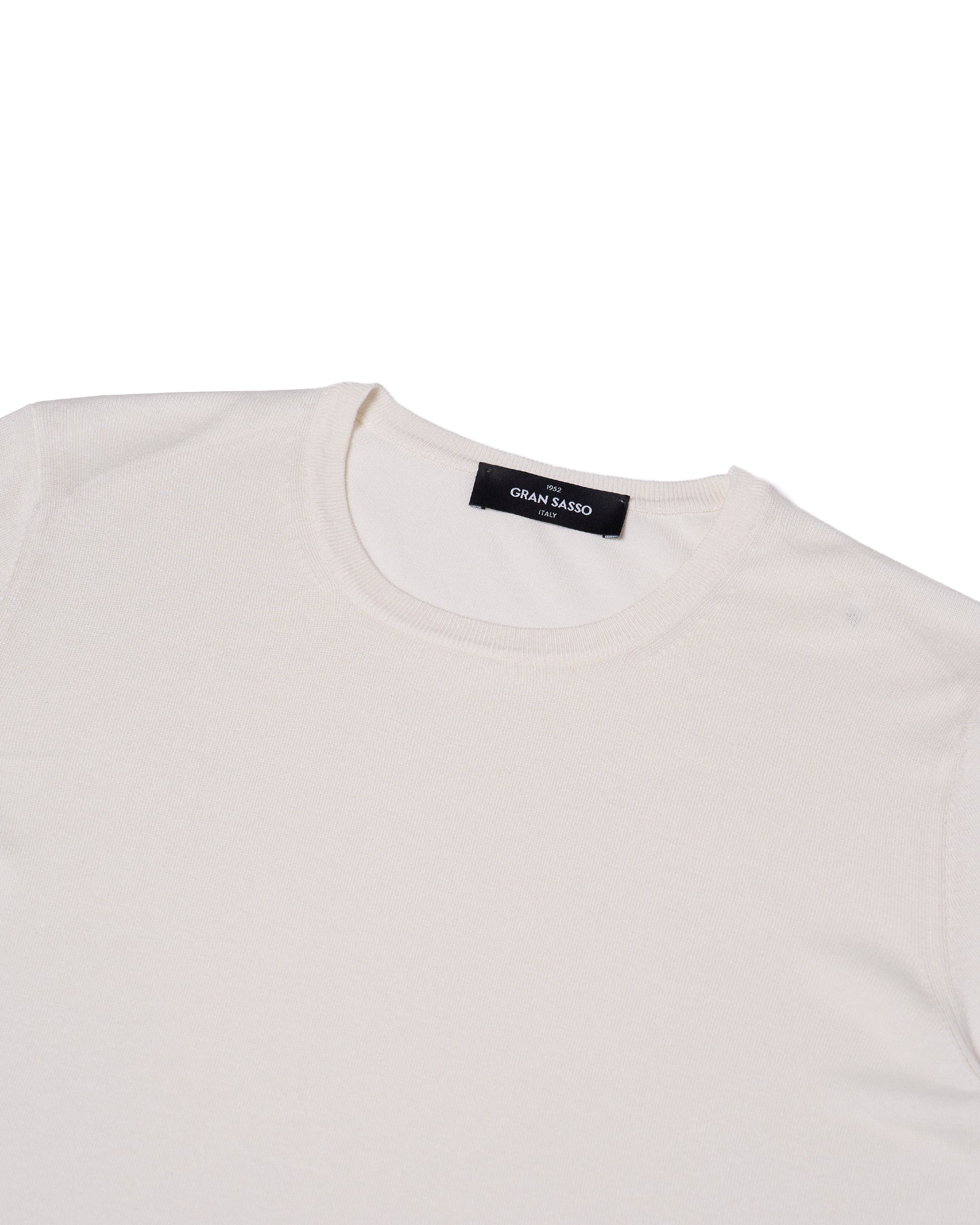 Knitted silk crewneck t-shirt - Off white