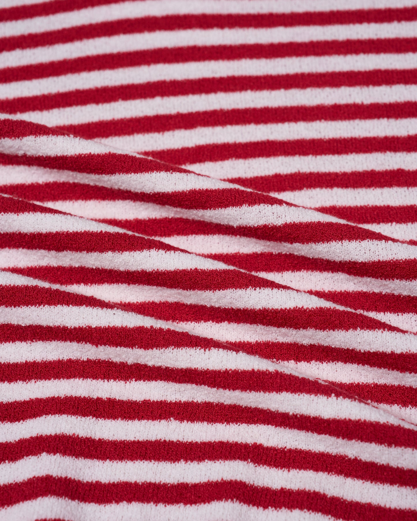Terry cloth narrow stripe polo - Red and white