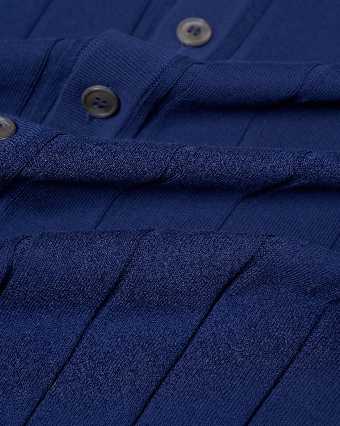 Knitted ribbed cotton shirt - Dark blue