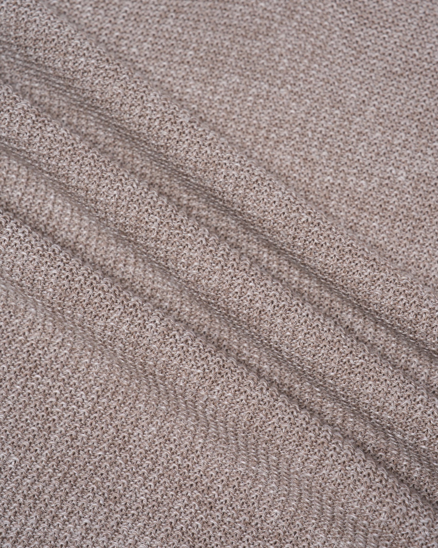 Knitted rice stitch linen and cotton skipper polo - Melange beige