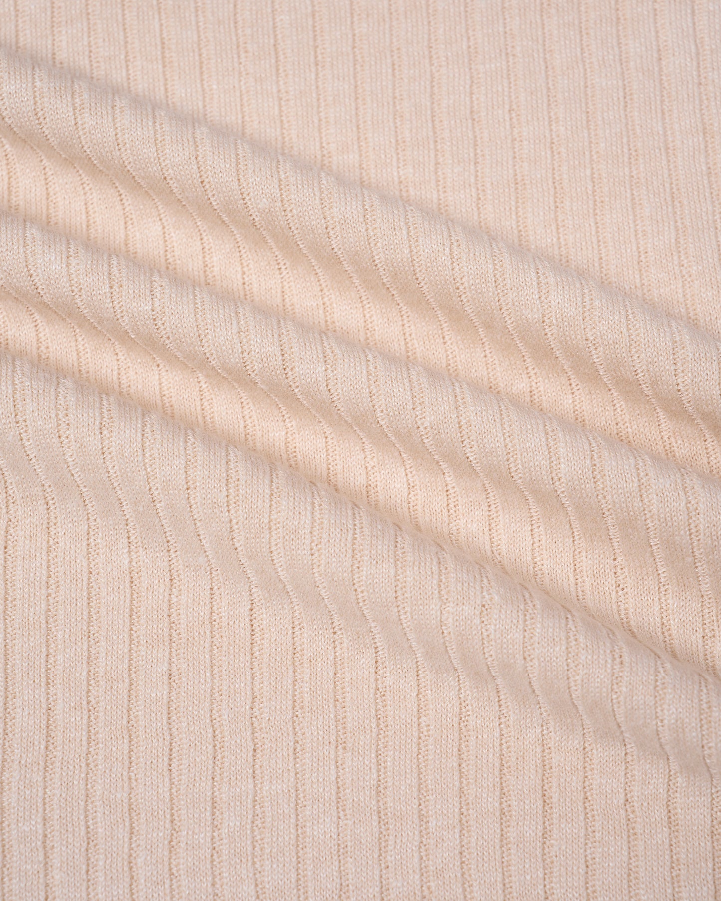 Knitted ribbed linen and cotton polo - Off white