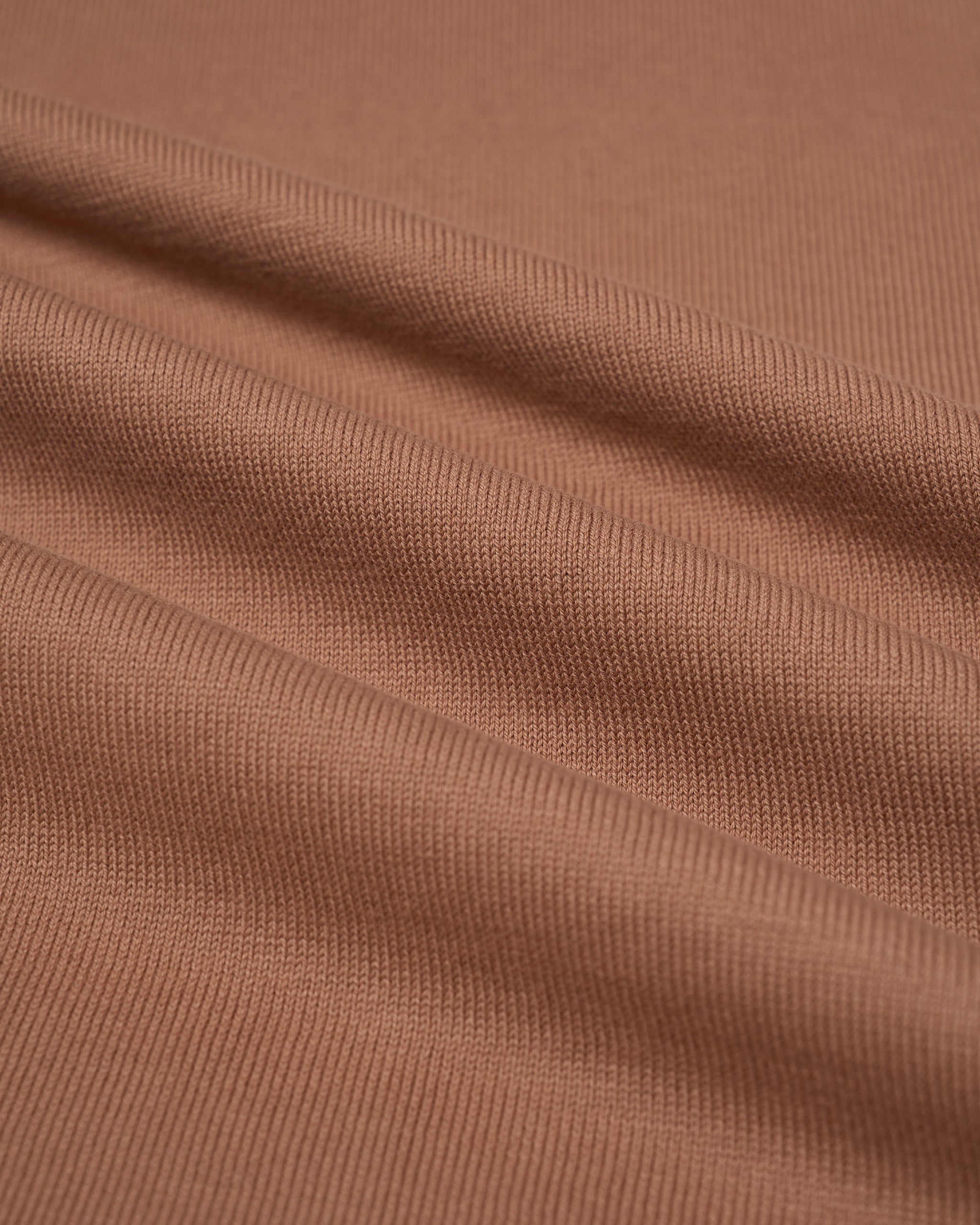 Knitted mock neck cotton sweater - Taupe