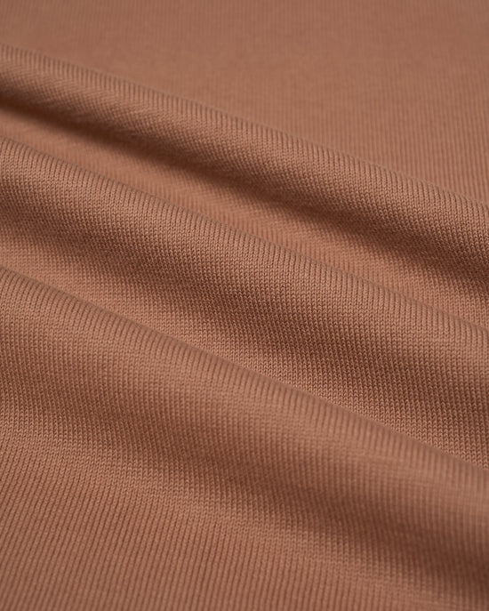 Knitted mock neck cotton sweater - Taupe