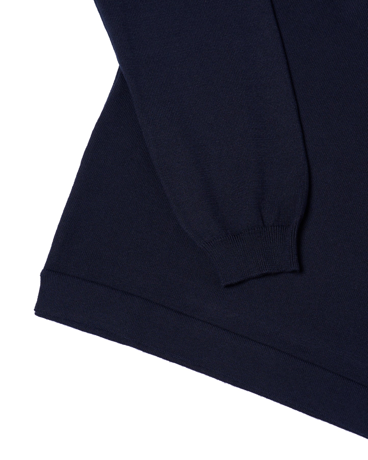 Knitted mock neck cotton sweater - Navy blue