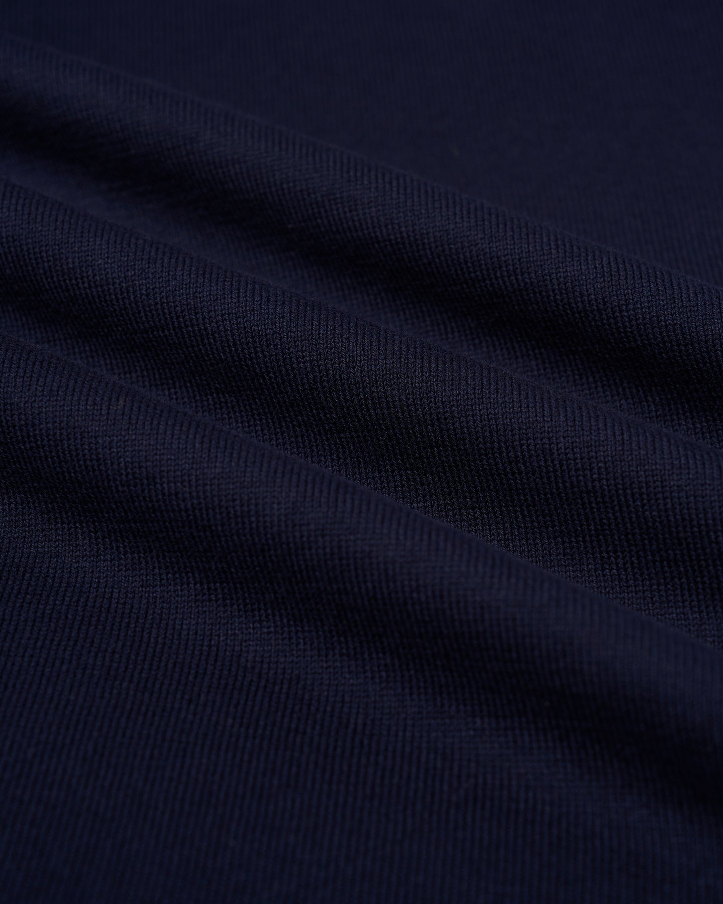Knitted mock neck cotton sweater - Navy blue