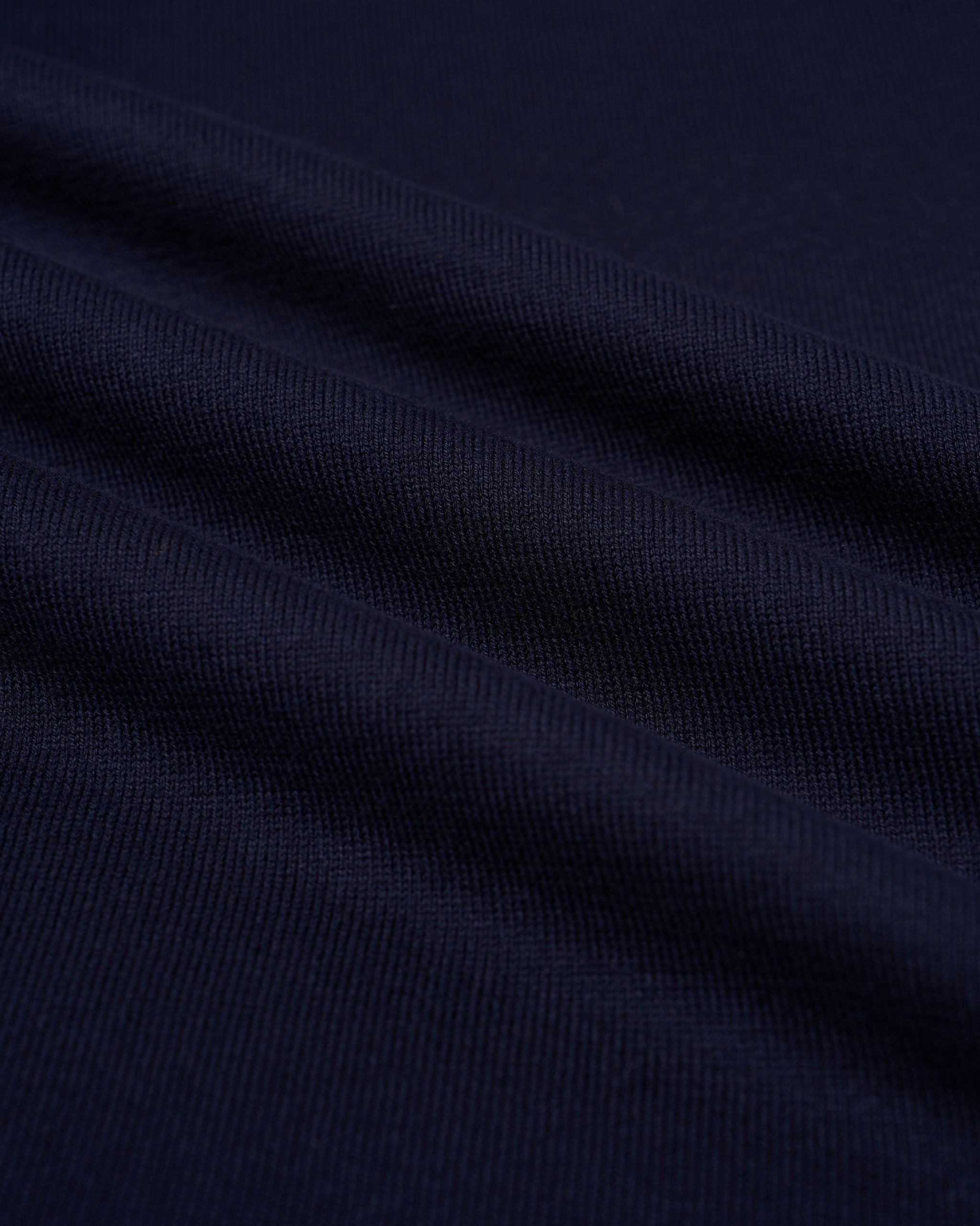 Knitted mock neck cotton sweater - Navy blue