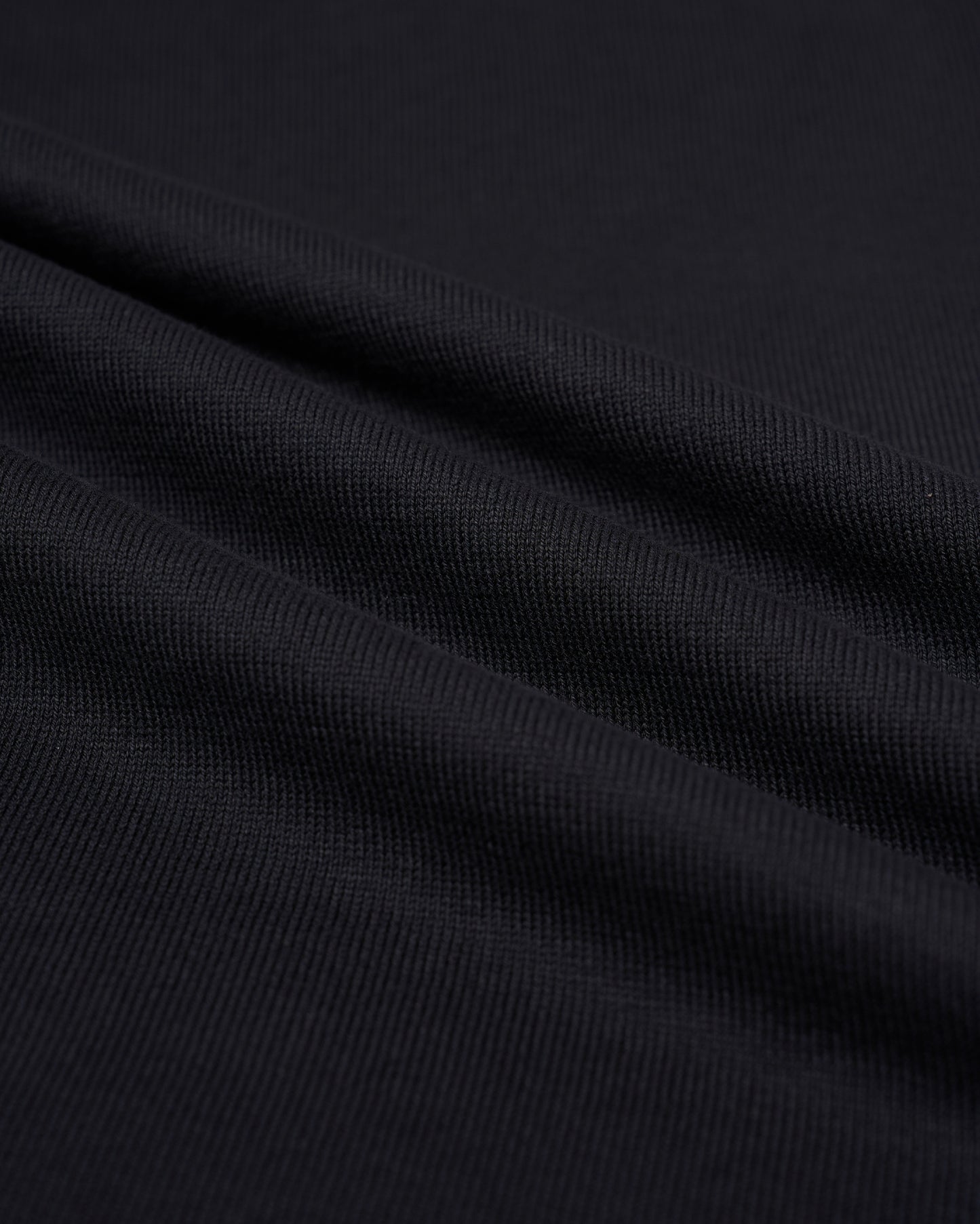 Knitted mock neck cotton sweater - Black