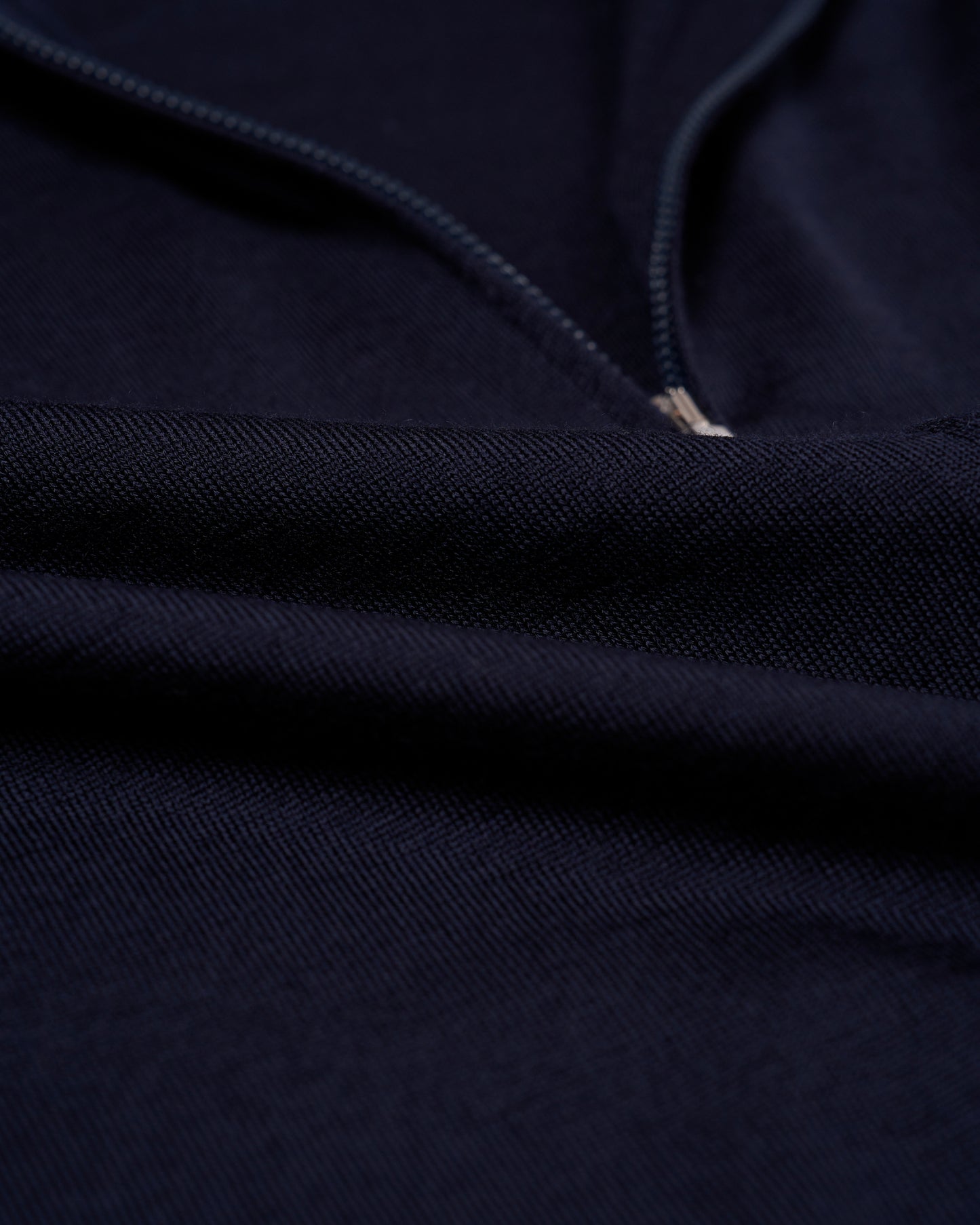 Knitted wool hoodie with zip - Navy blue