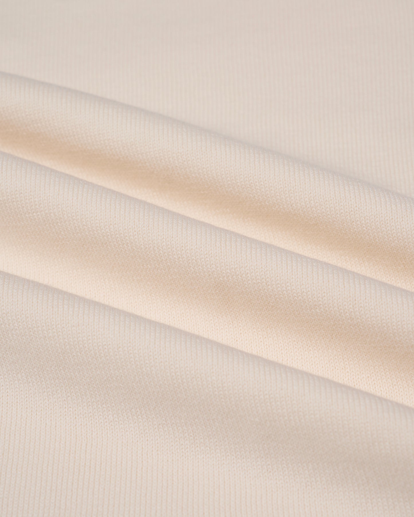 Knitted mock neck cotton sweater - Off white