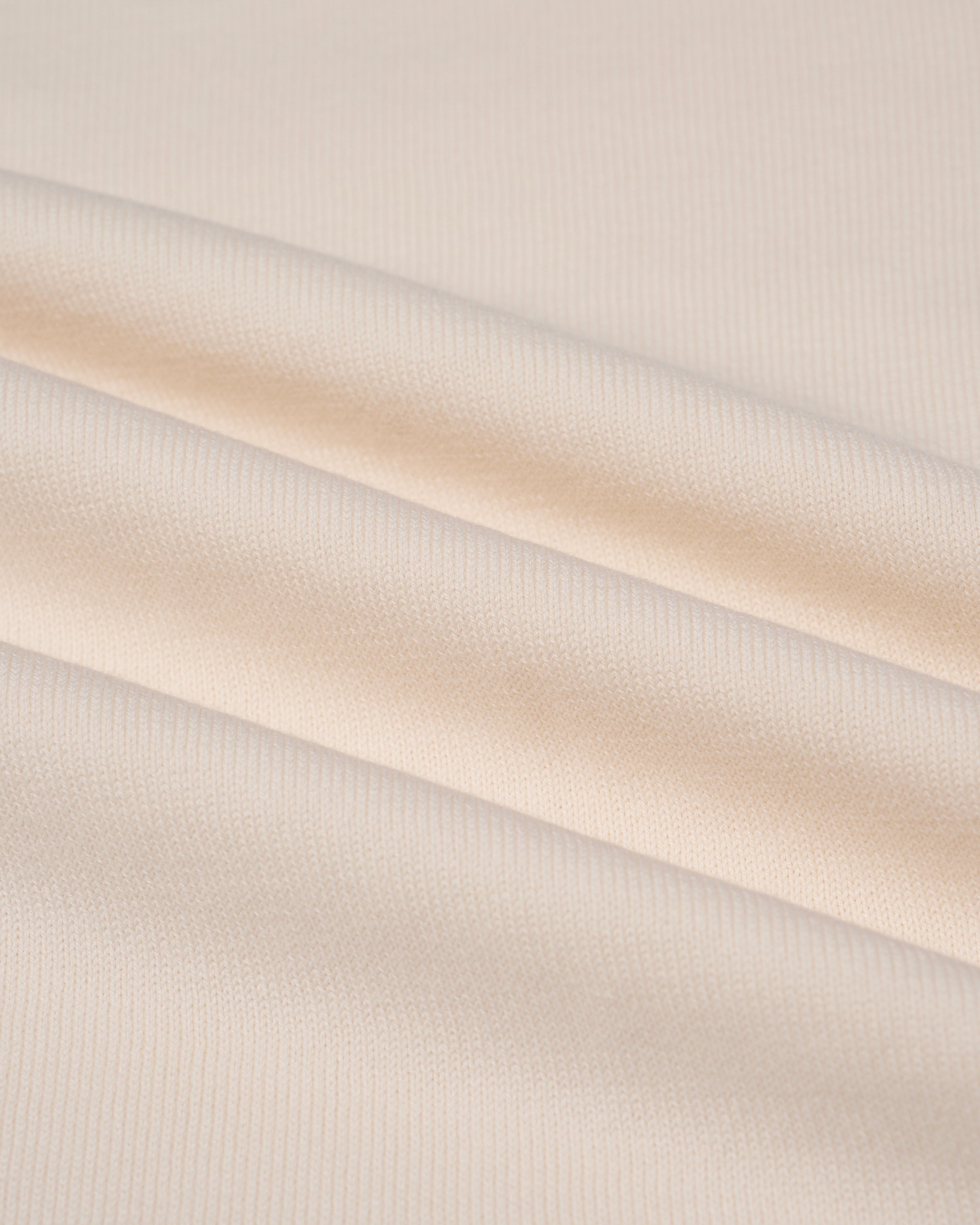 Knitted mock neck cotton sweater - Off white