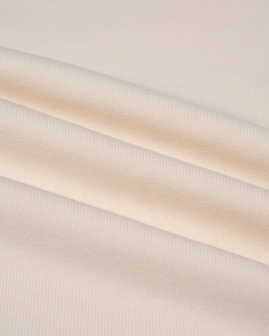 Knitted mock neck cotton sweater - Off white