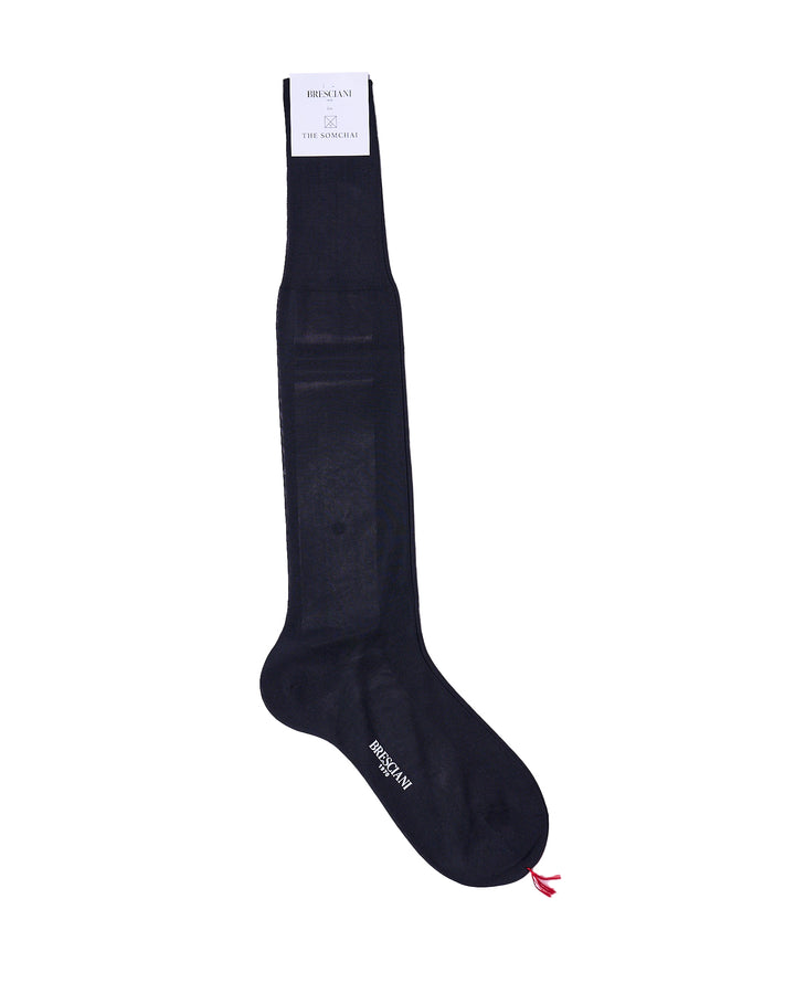 Knee length socks - Plain cotton  - Antracite