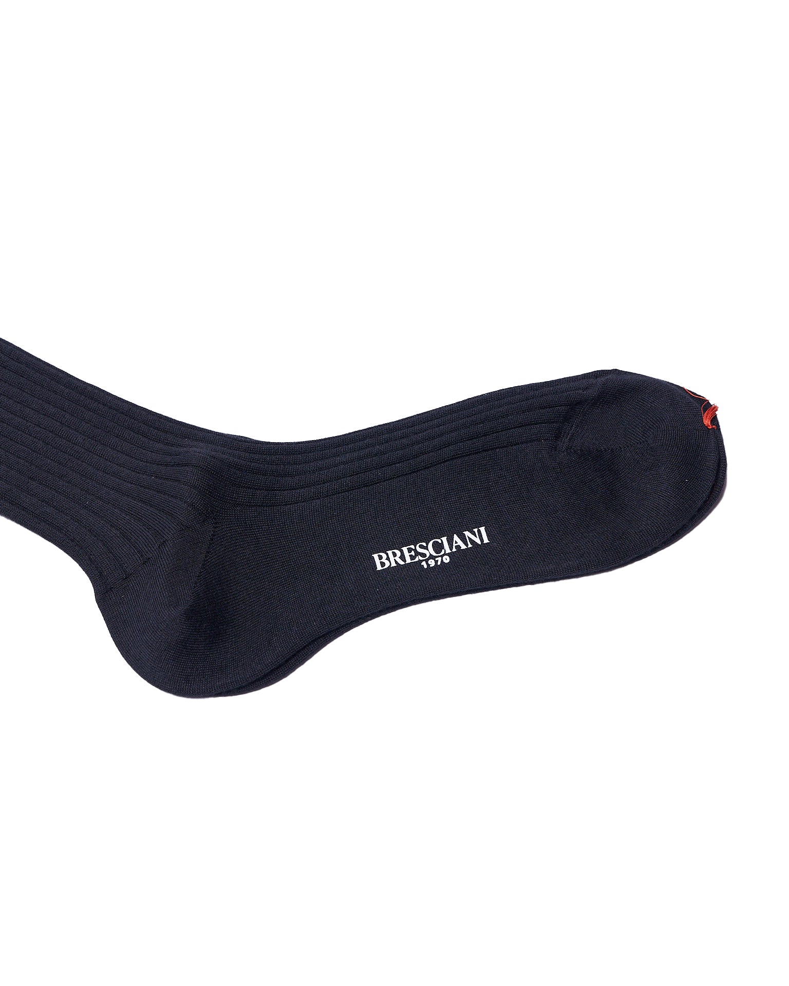 Knee length socks - Ribbed cotton  - Nero