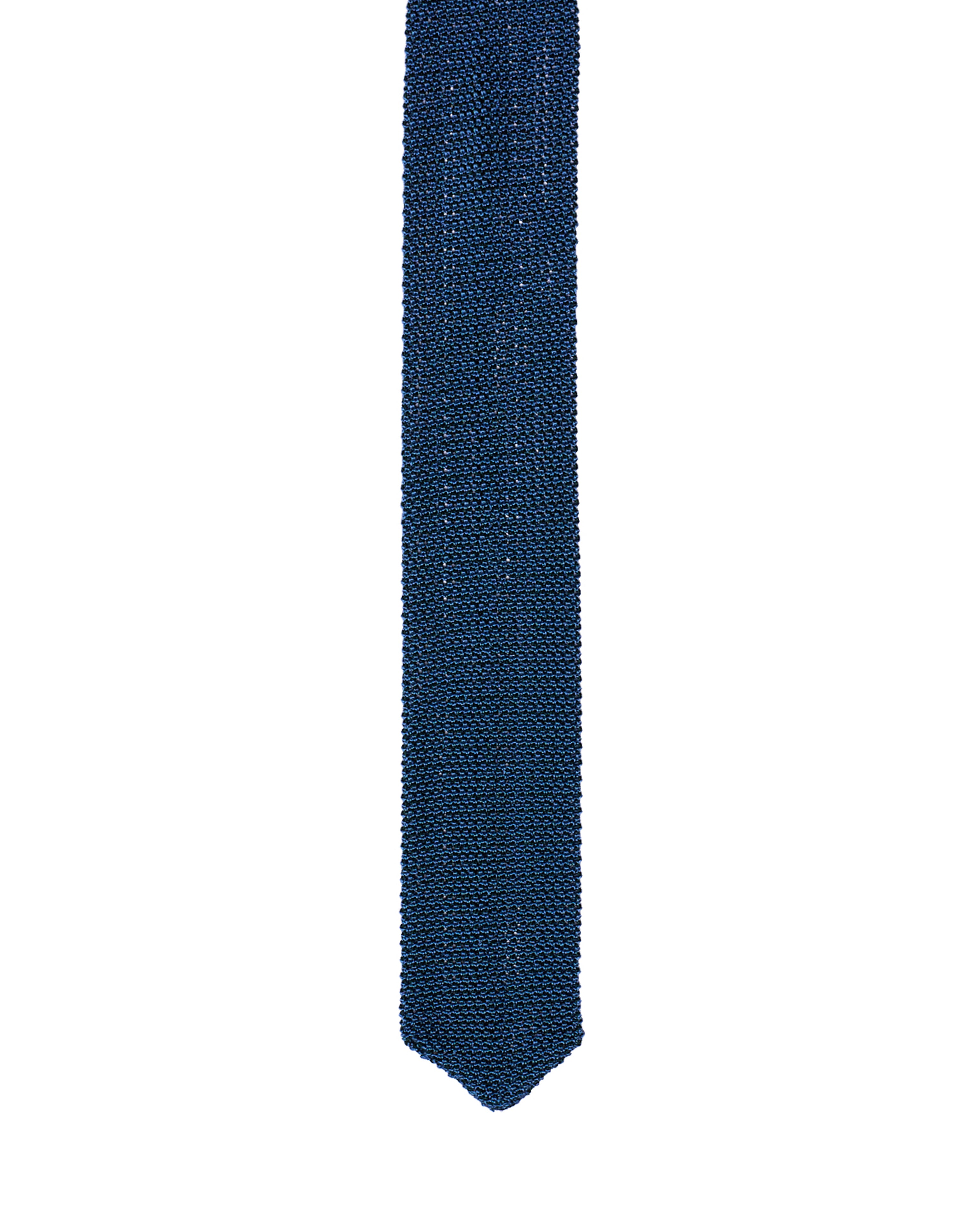 Knitted tie - Azzuro blue with black