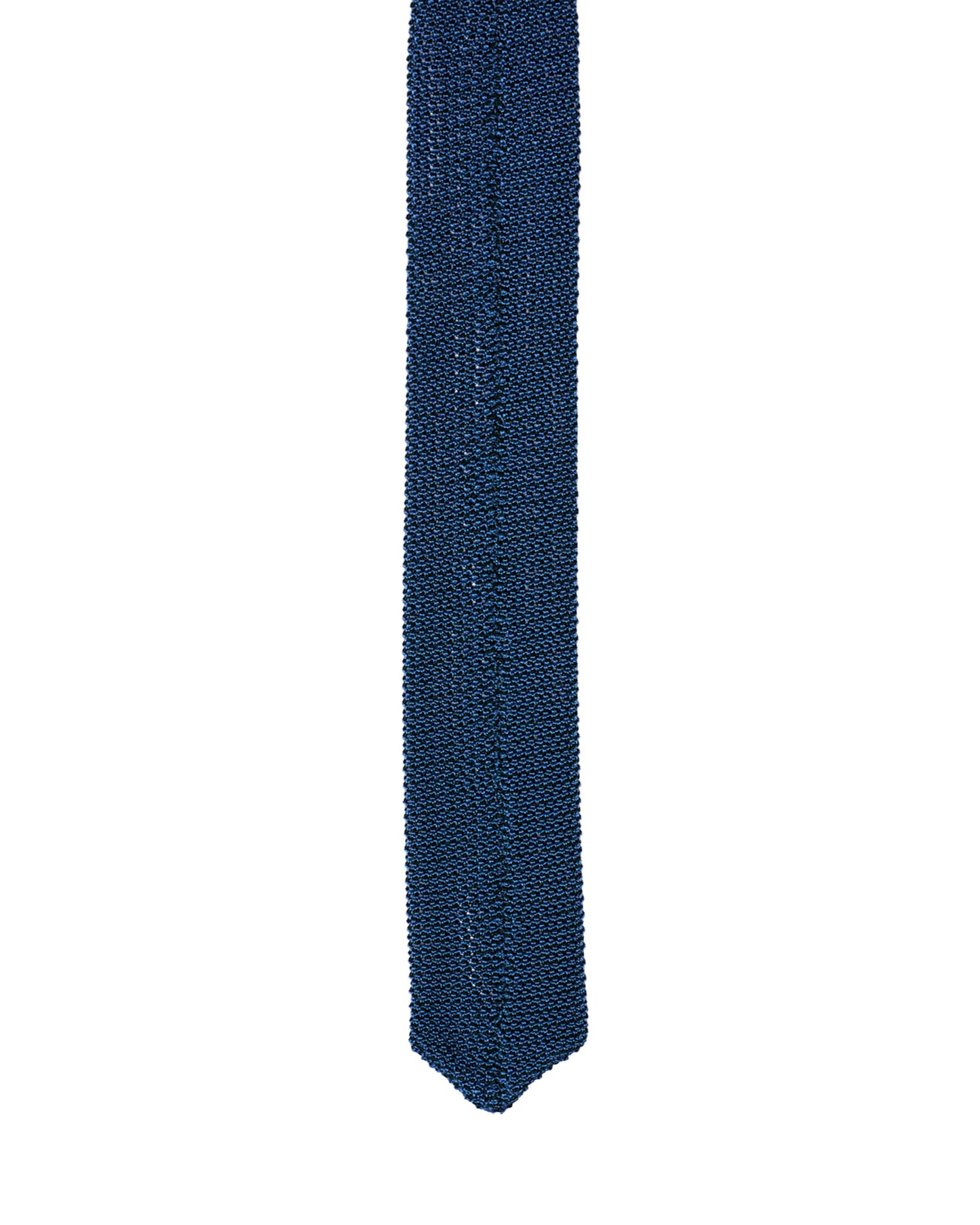 Knitted tie - Azzuro blue with black