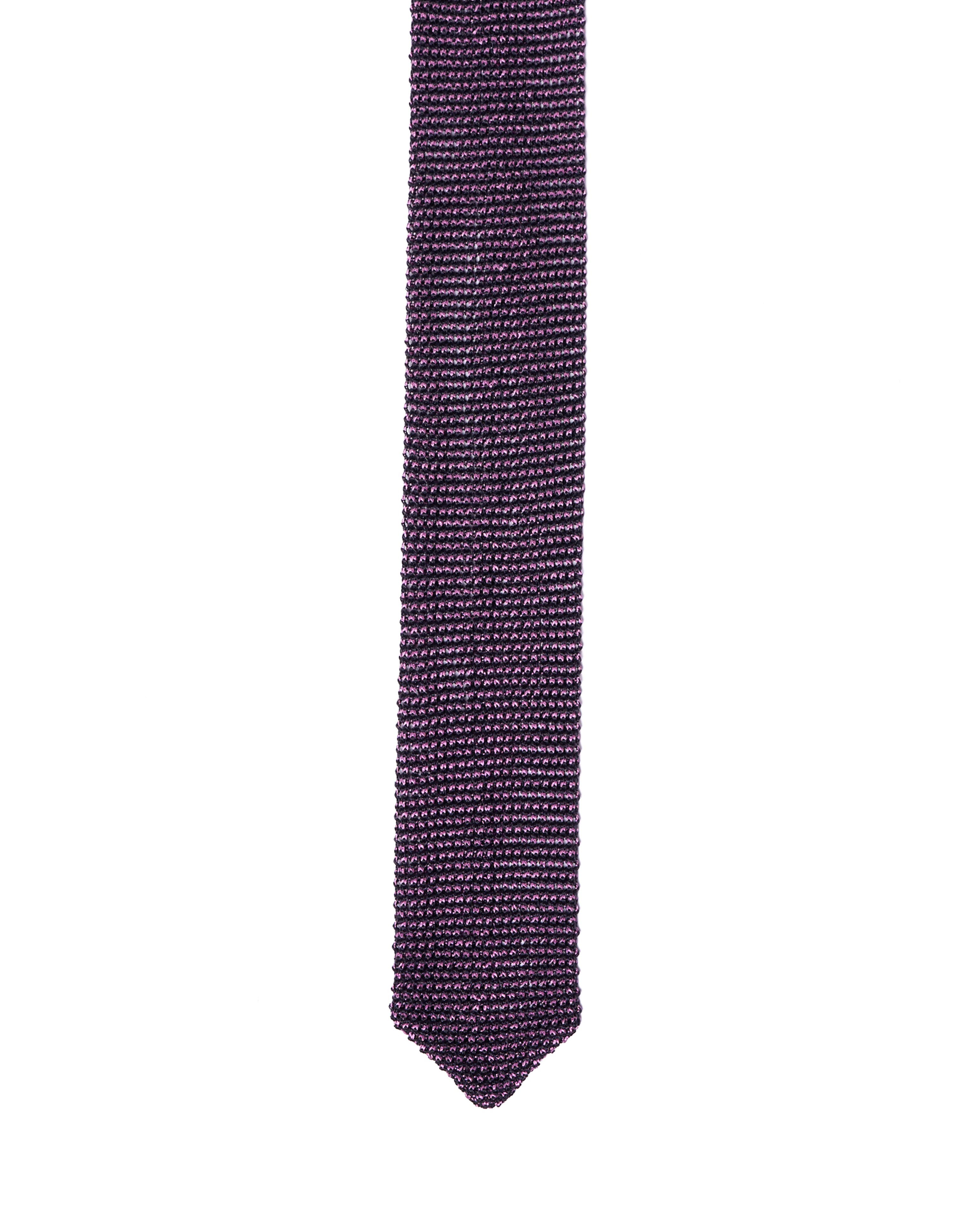 Knitted tie - Black with pink