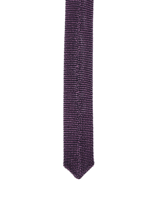 Knitted tie - Black with pink