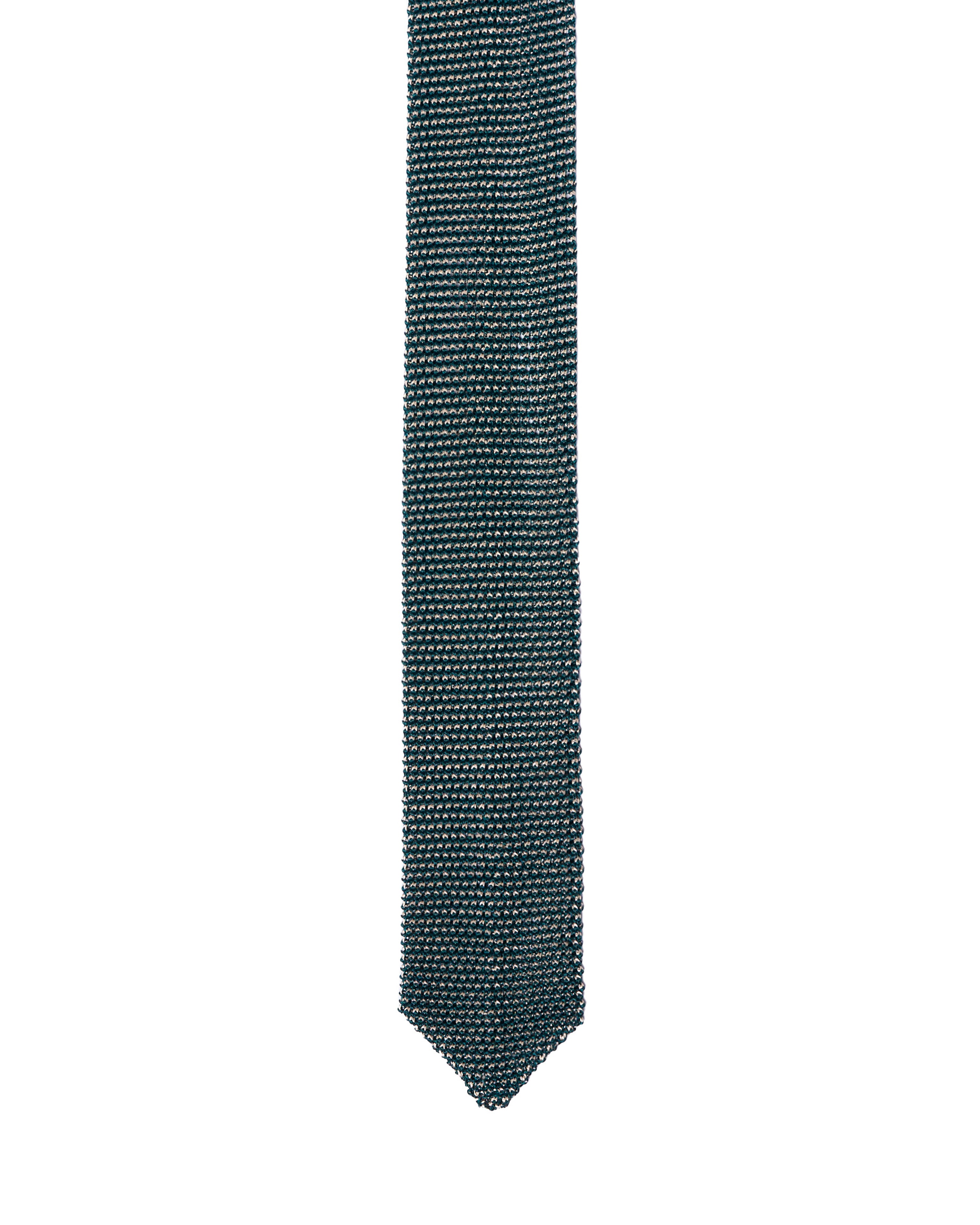 Knitted tie - Green with cream