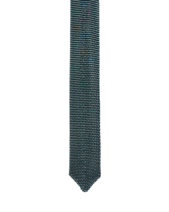 Knitted tie - Green with cream