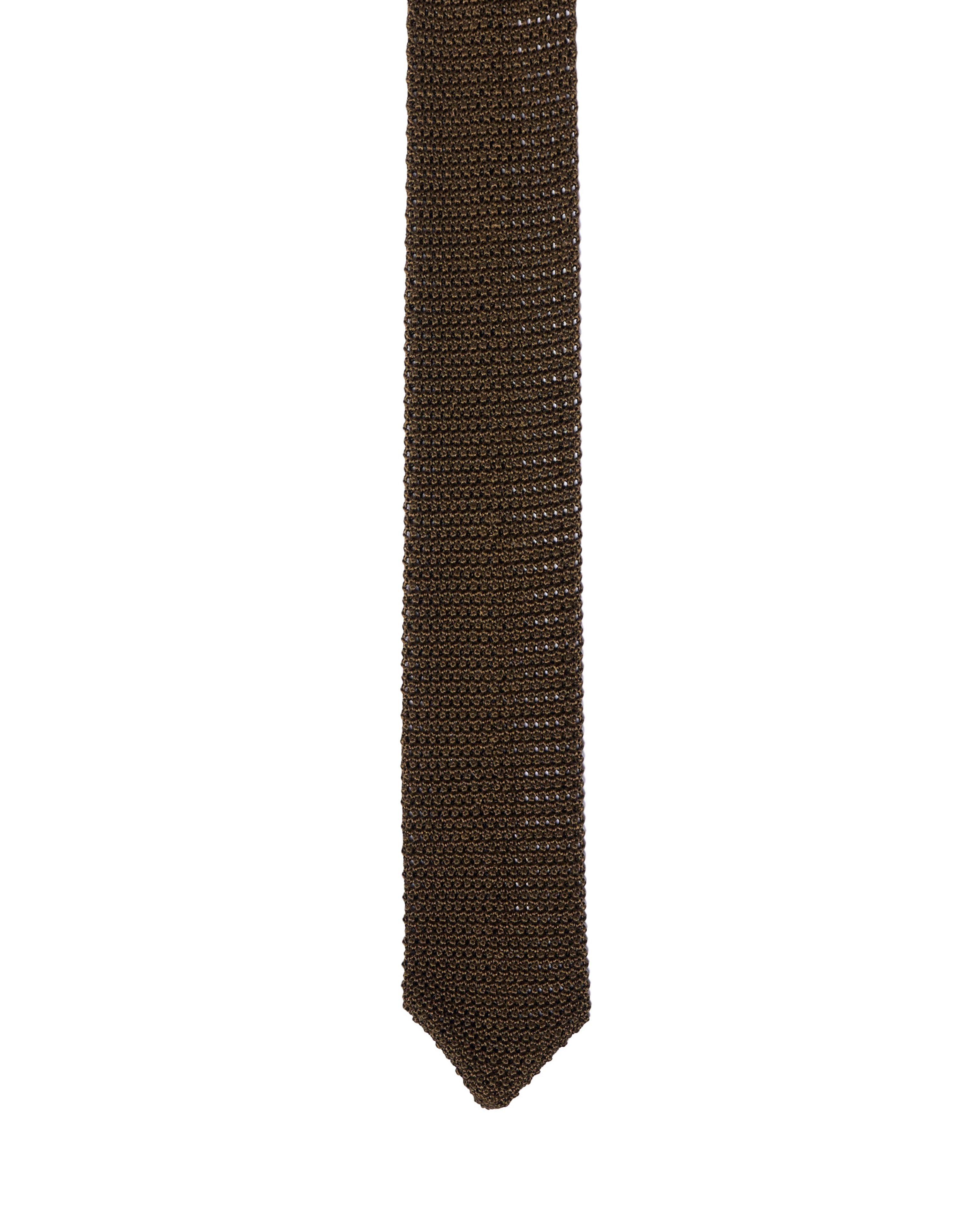 Knitted tie - Plain olive