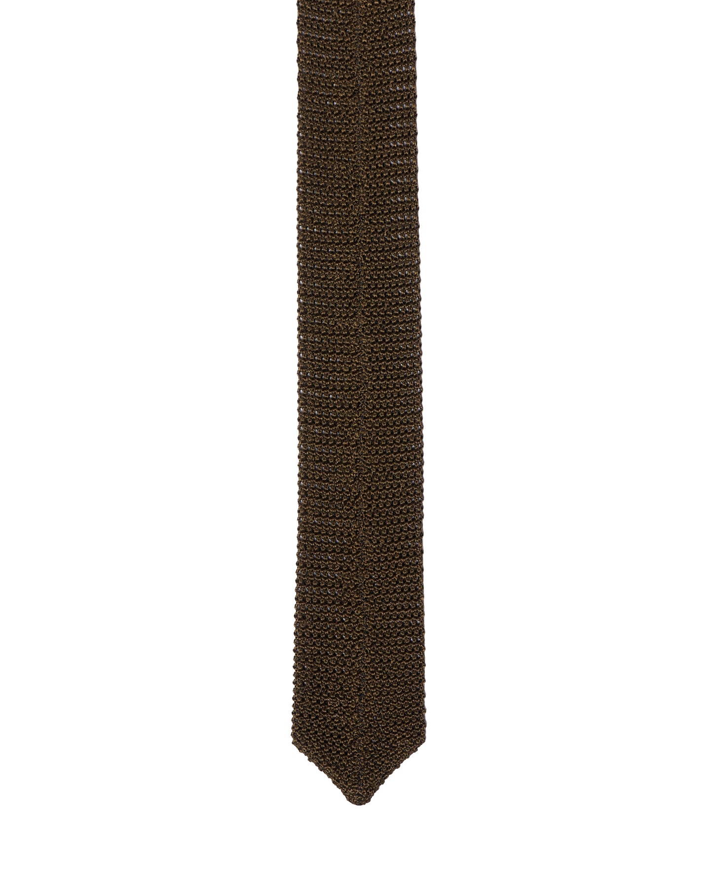 Knitted tie - Plain olive