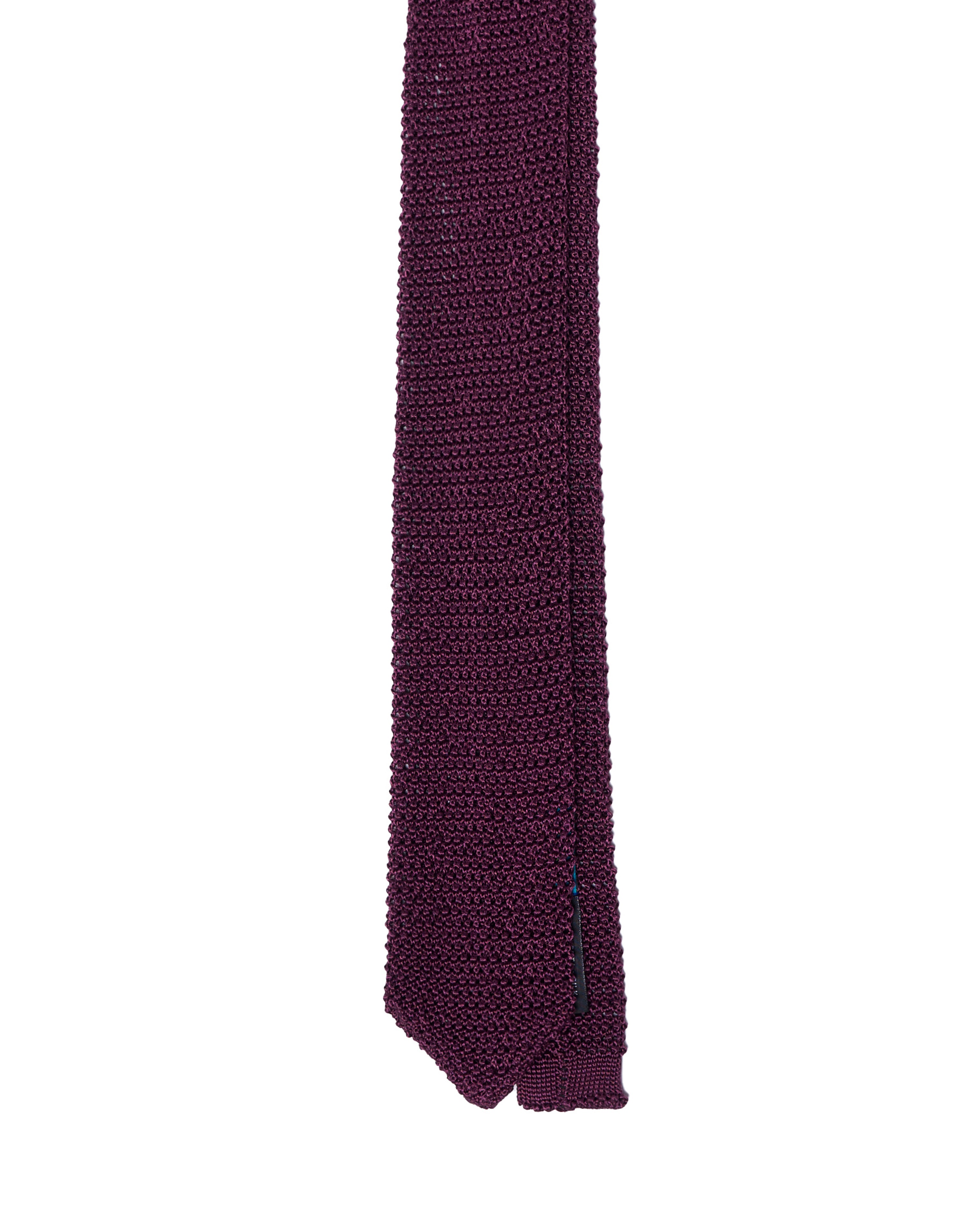 Knitted tie - Plain burgundy