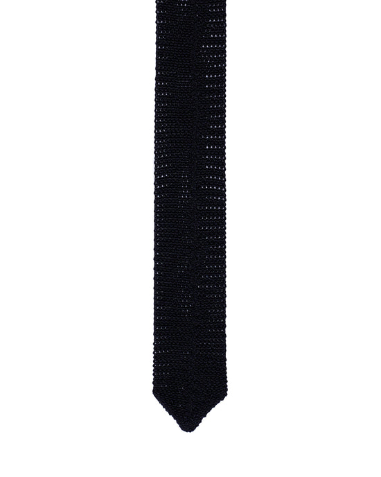 Knitted tie - Plain black