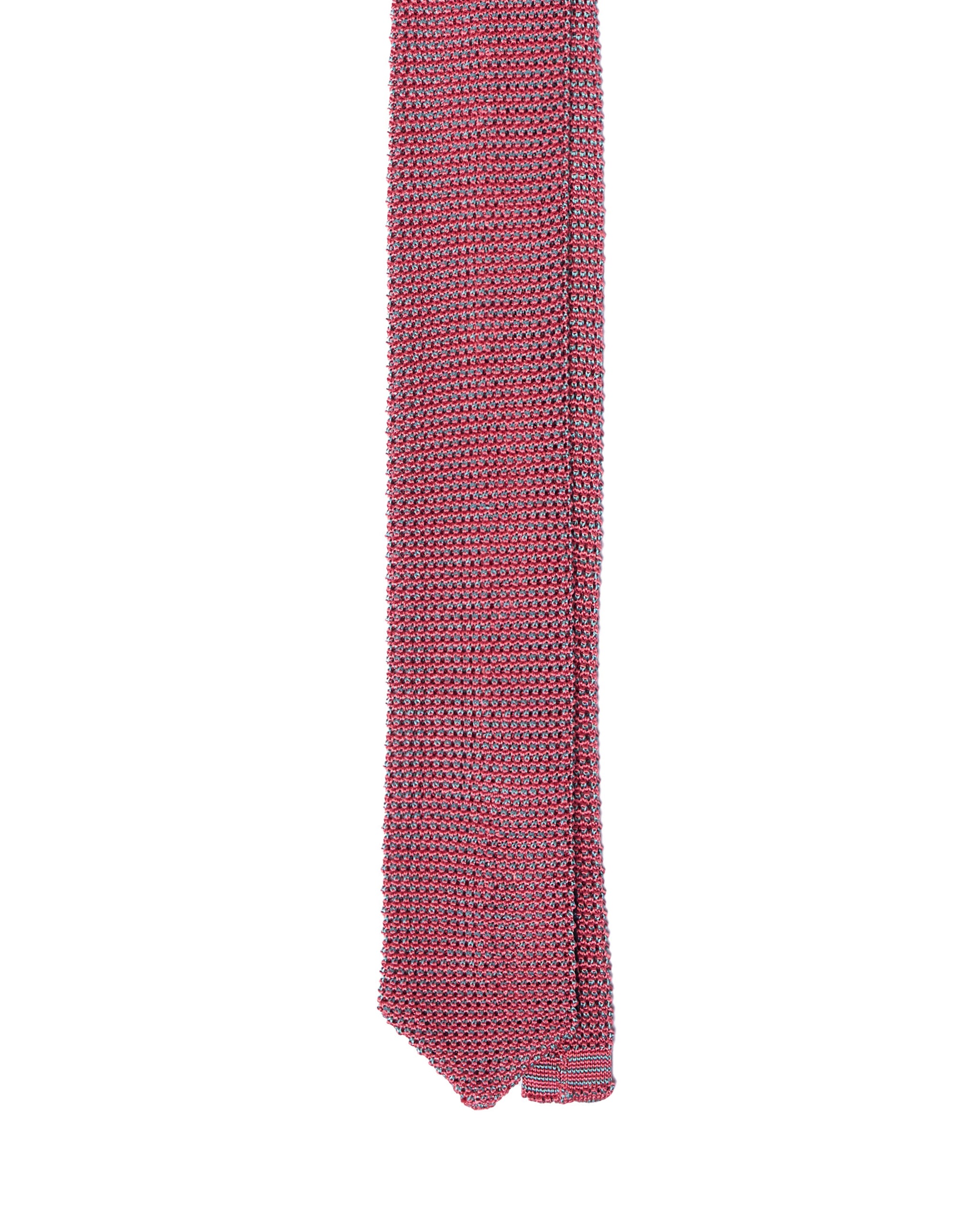 Knitted tie - Pink with azzuro blue