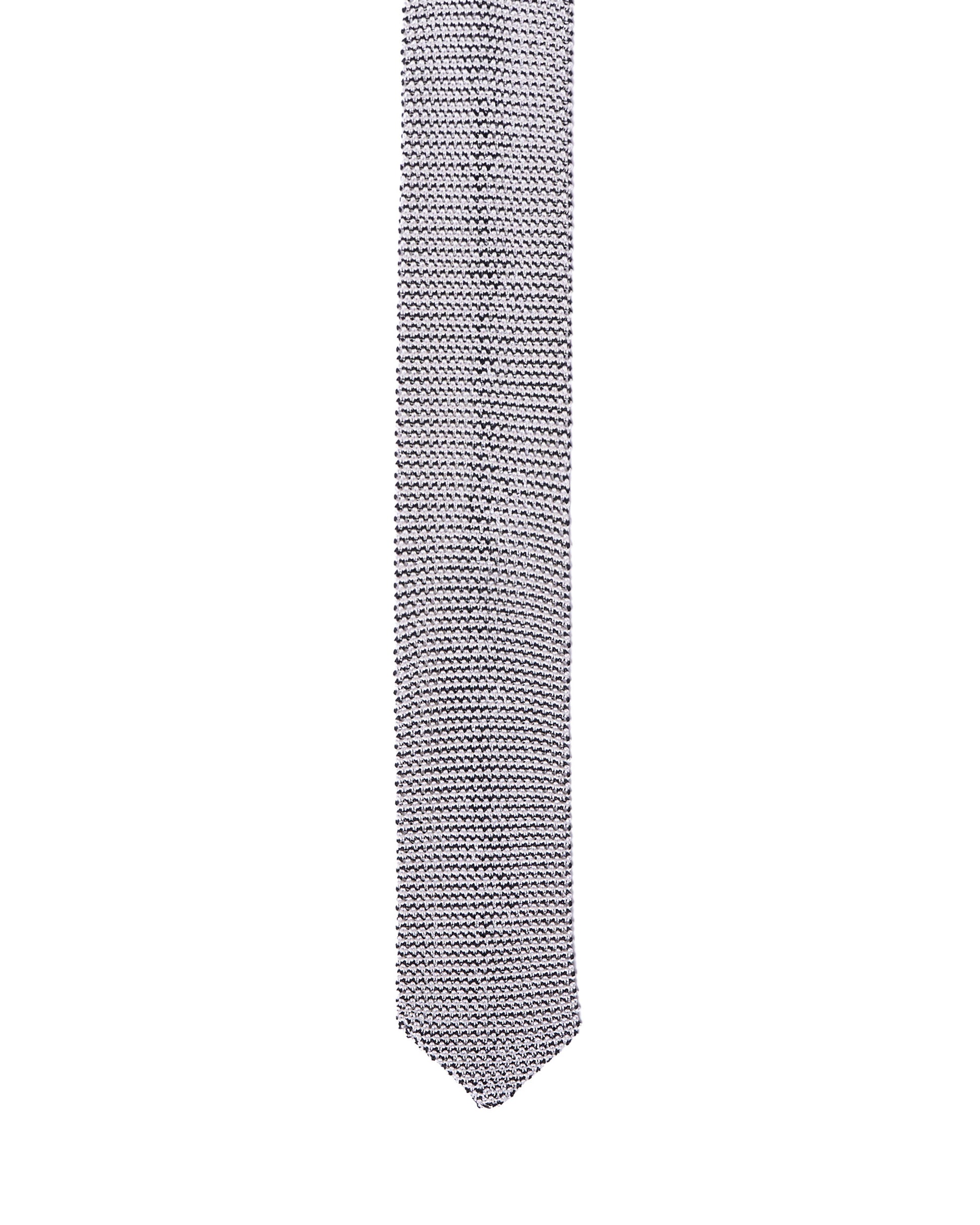 Knitted tie - White with black