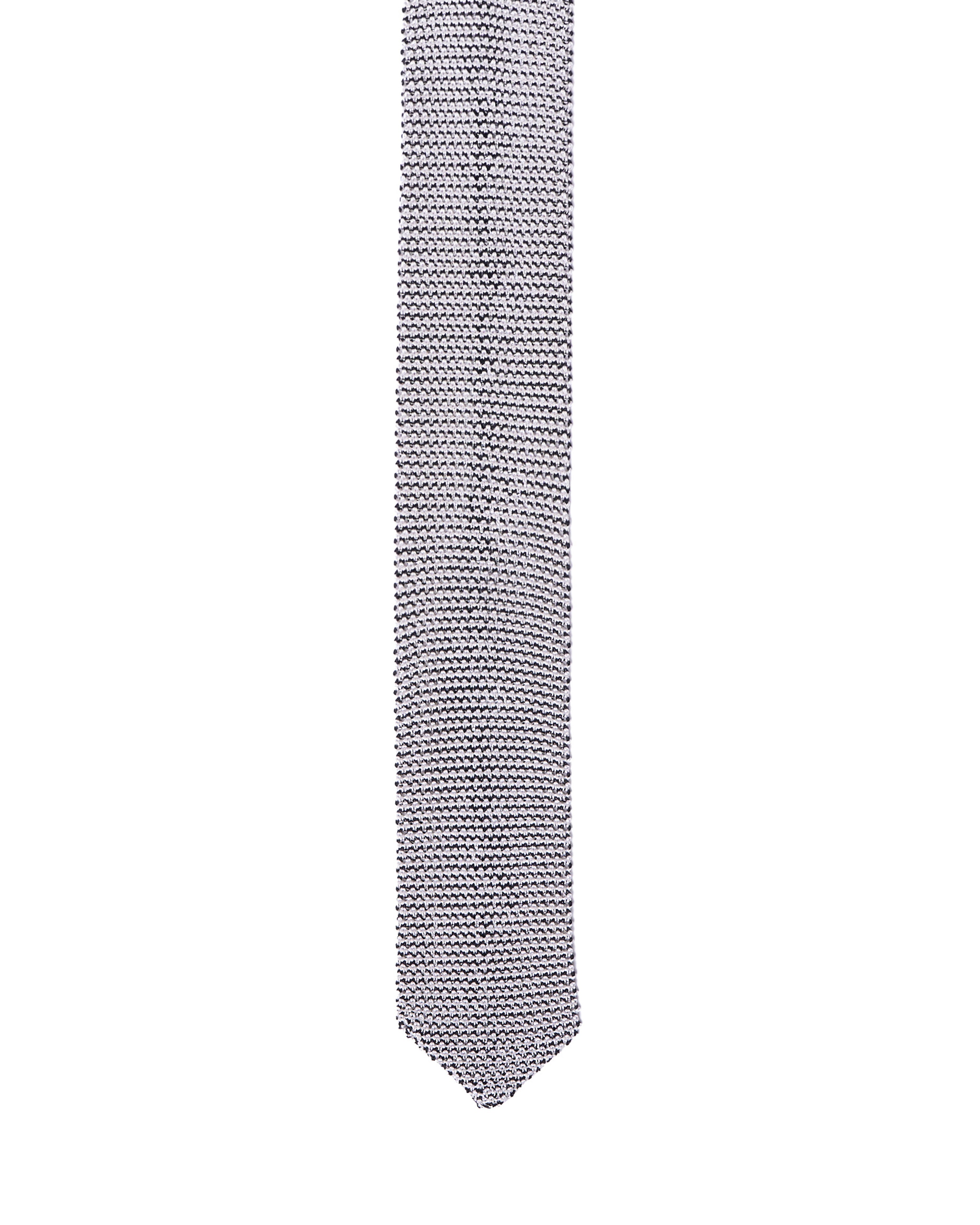 Knitted tie - White with black