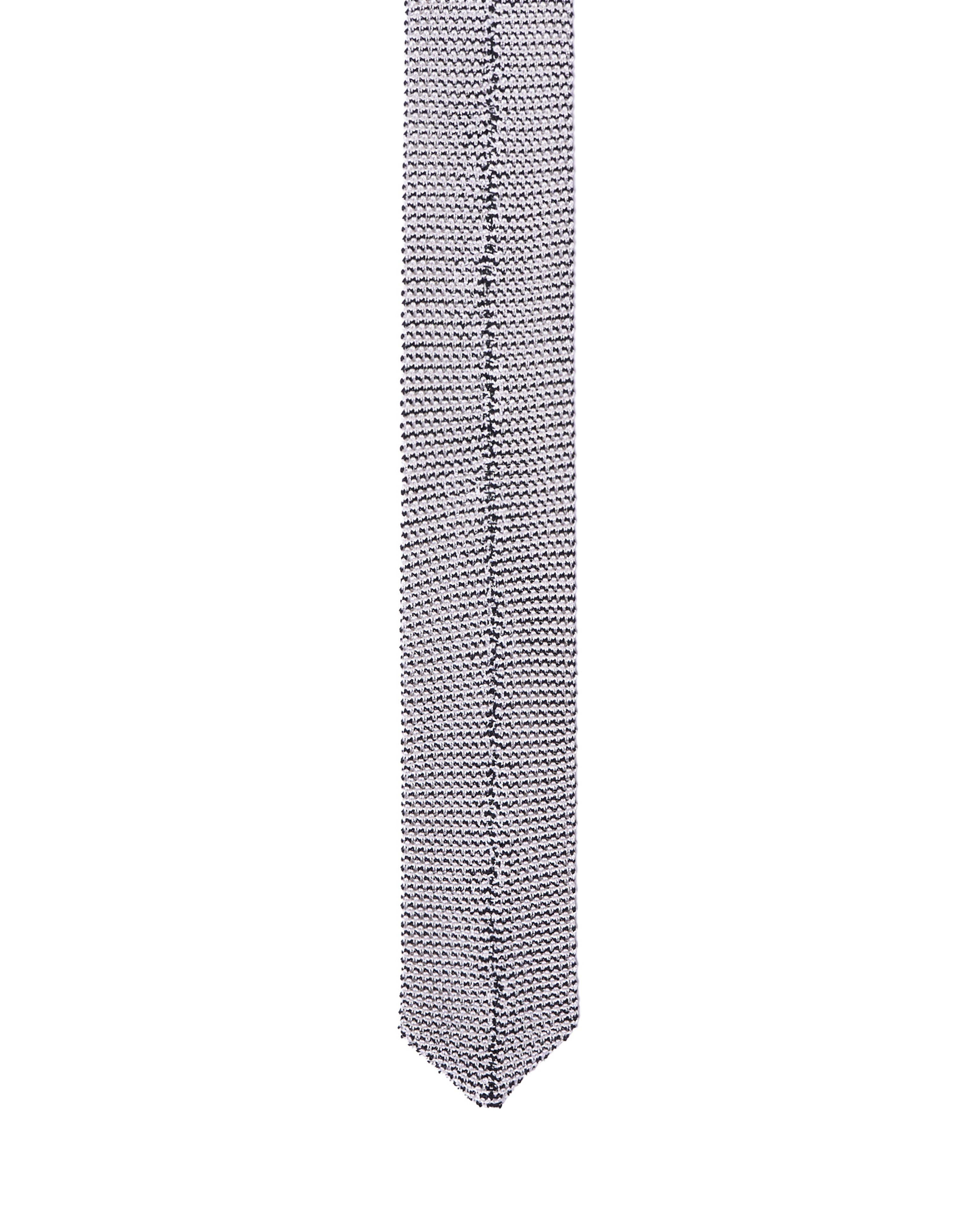 Knitted tie - White with black