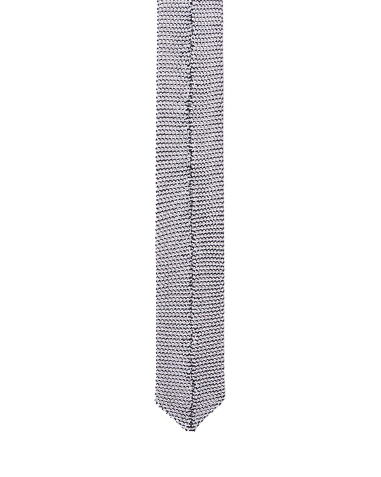 Knitted tie - White with black