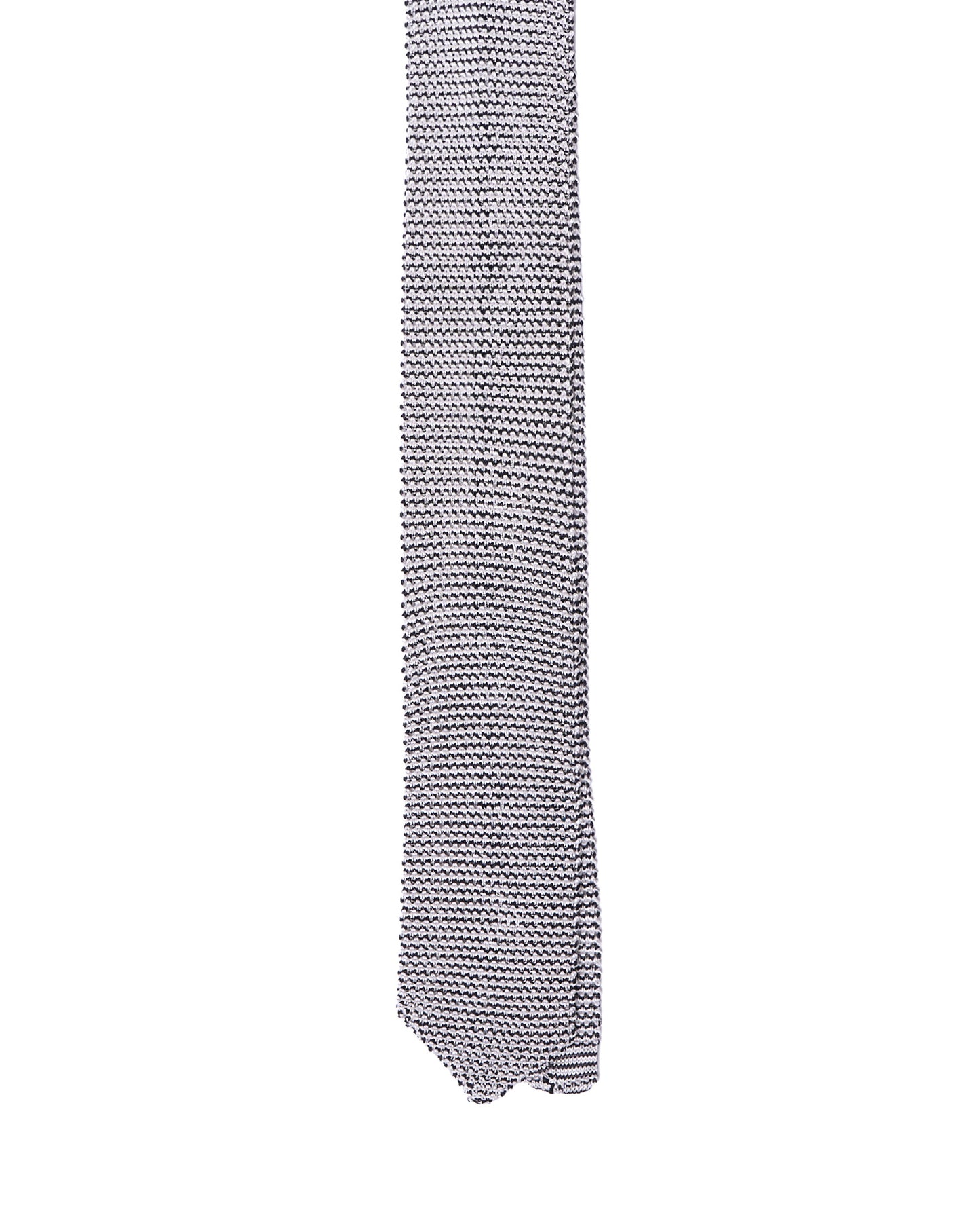 Knitted tie - White with black