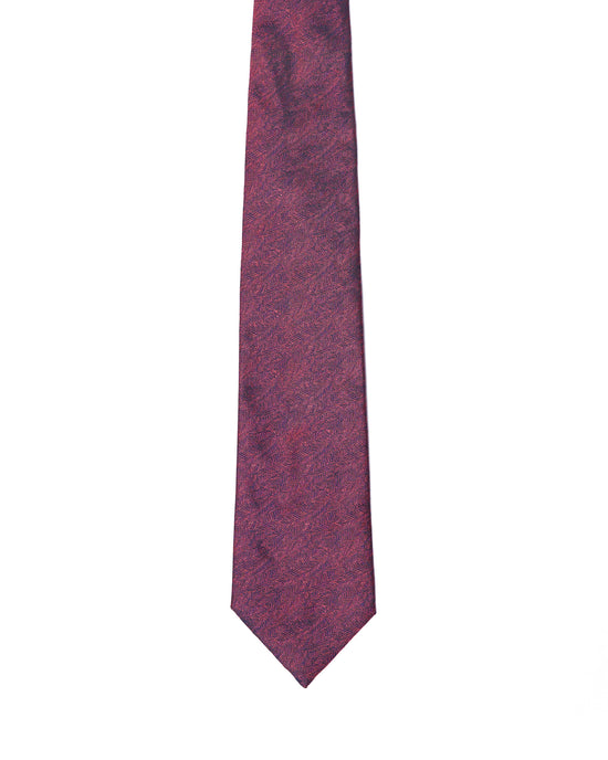 Jacquard tie - 3 Fold - Wave red and navy