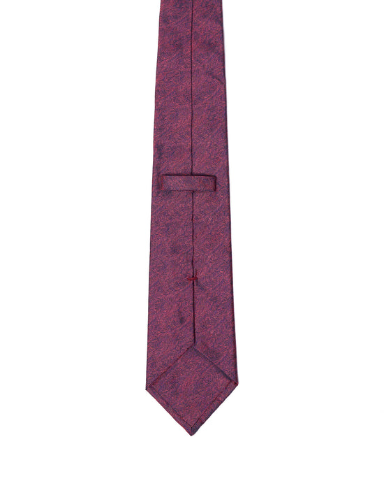 Jacquard tie - 3 Fold - Wave red and navy