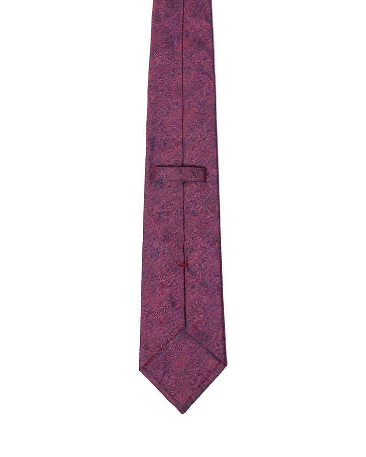 Jacquard tie - 3 Fold - Wave red and navy