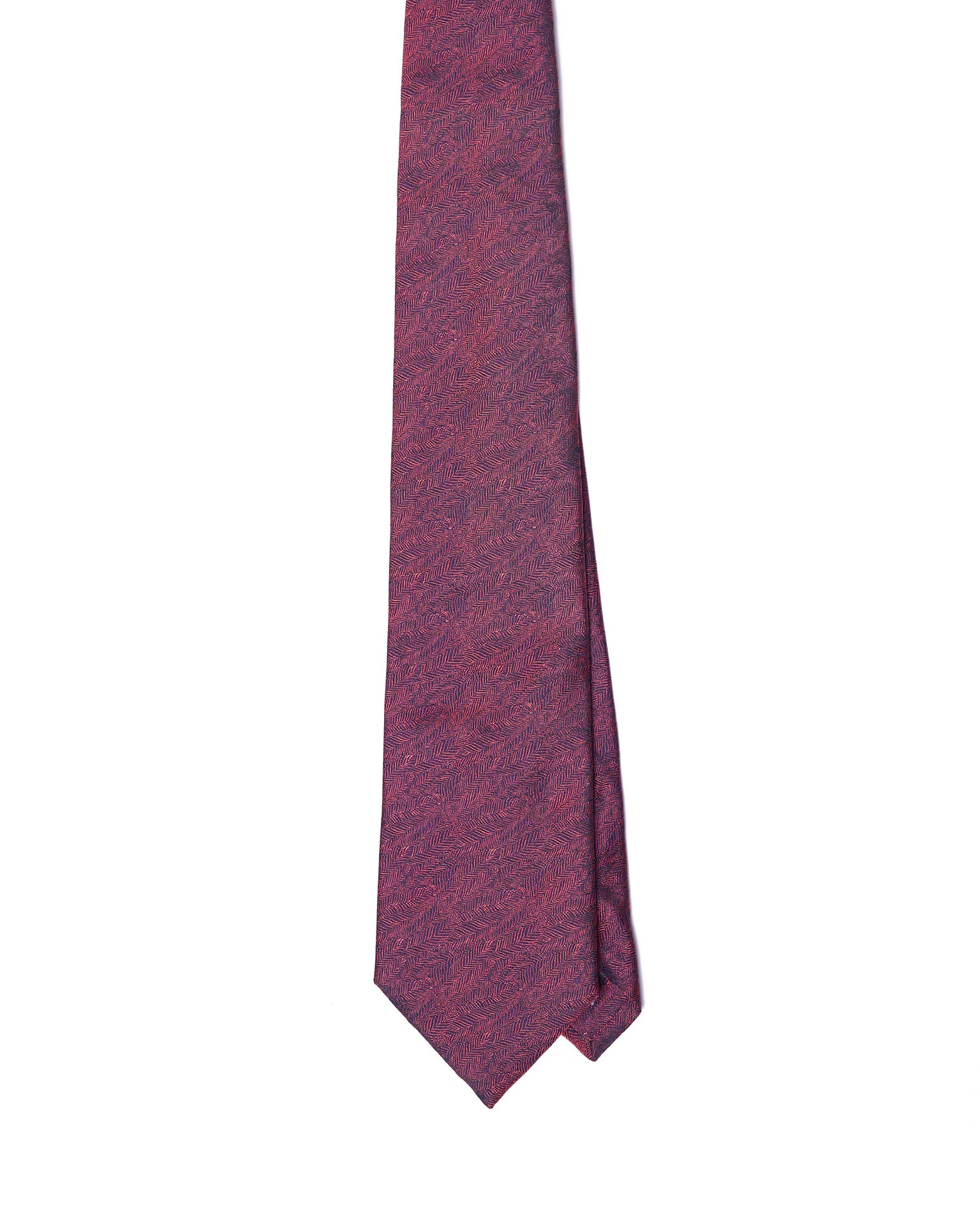 Jacquard tie - 3 Fold - Wave red and navy