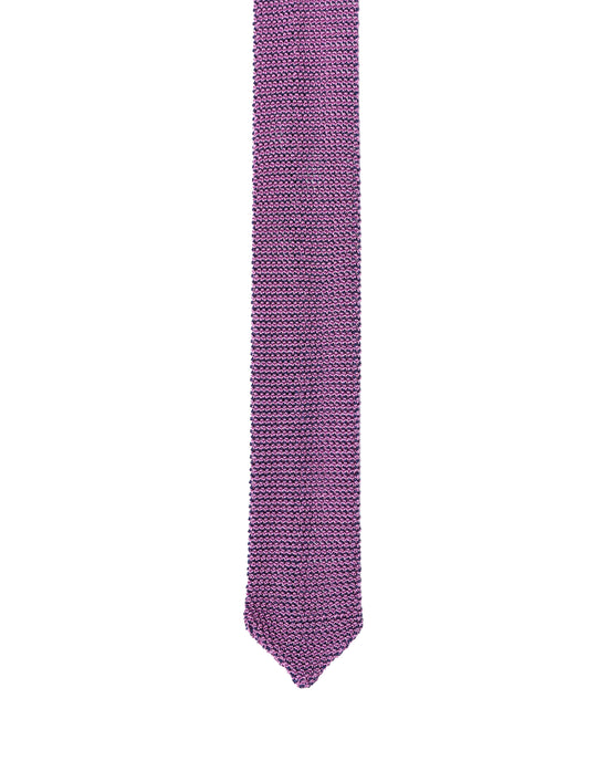 Knitted tie - Pink with black