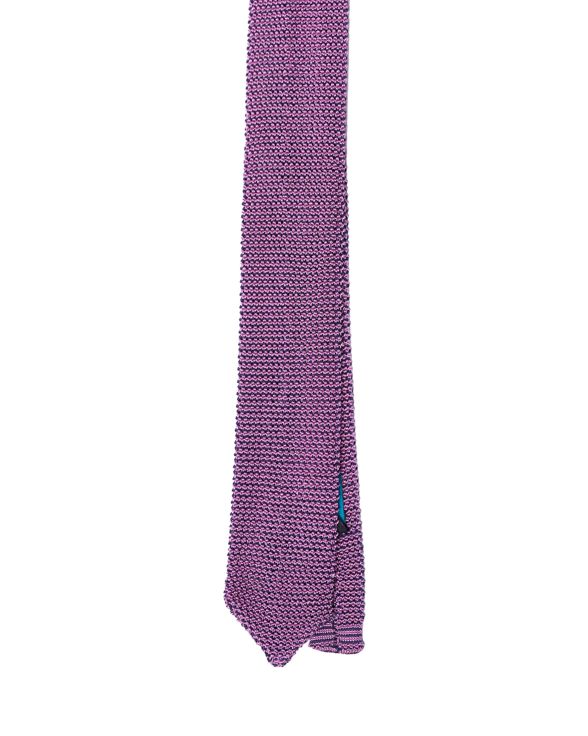 Knitted tie - Pink with black