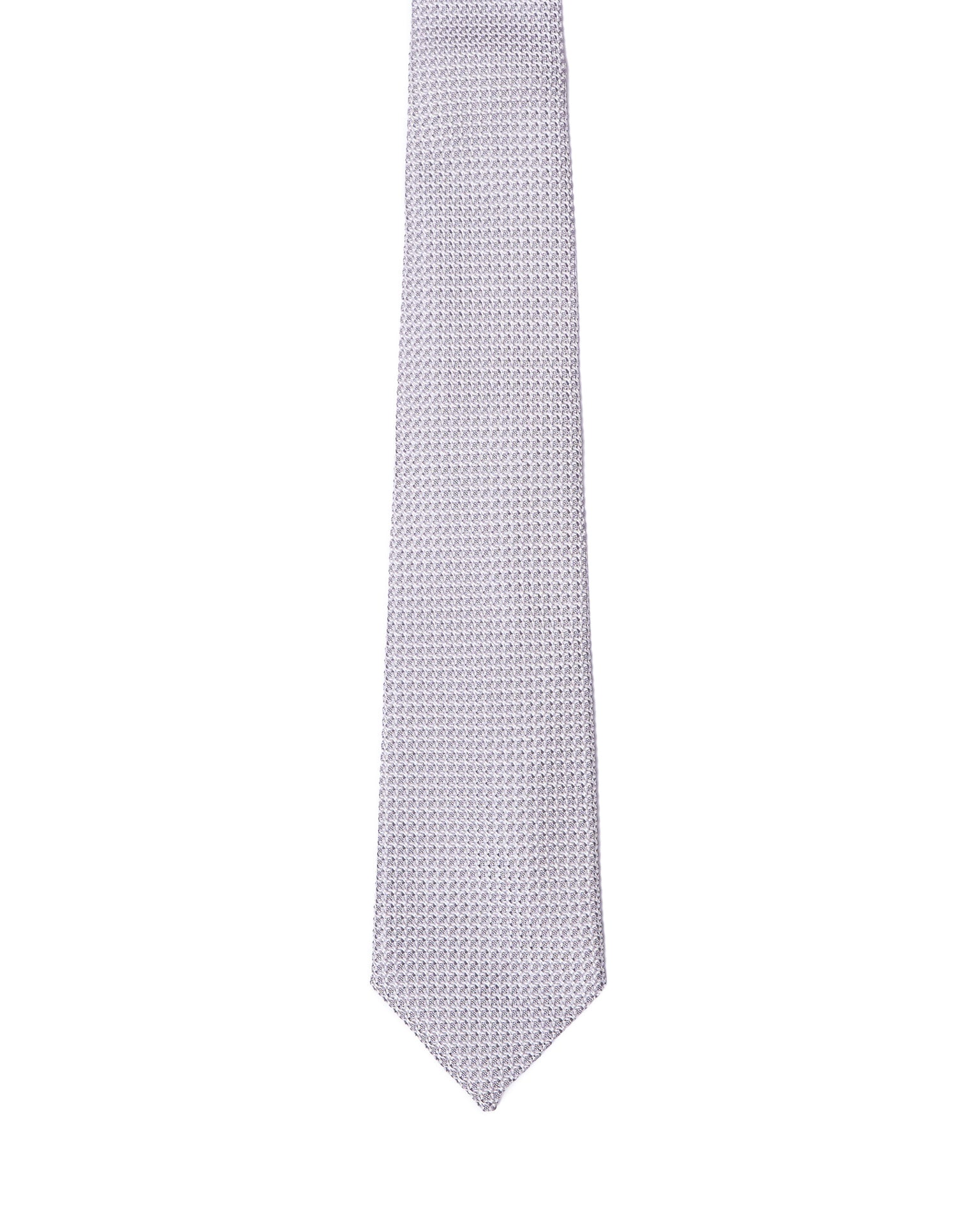 Grenadine tie - 3 Fold - Silver small grain