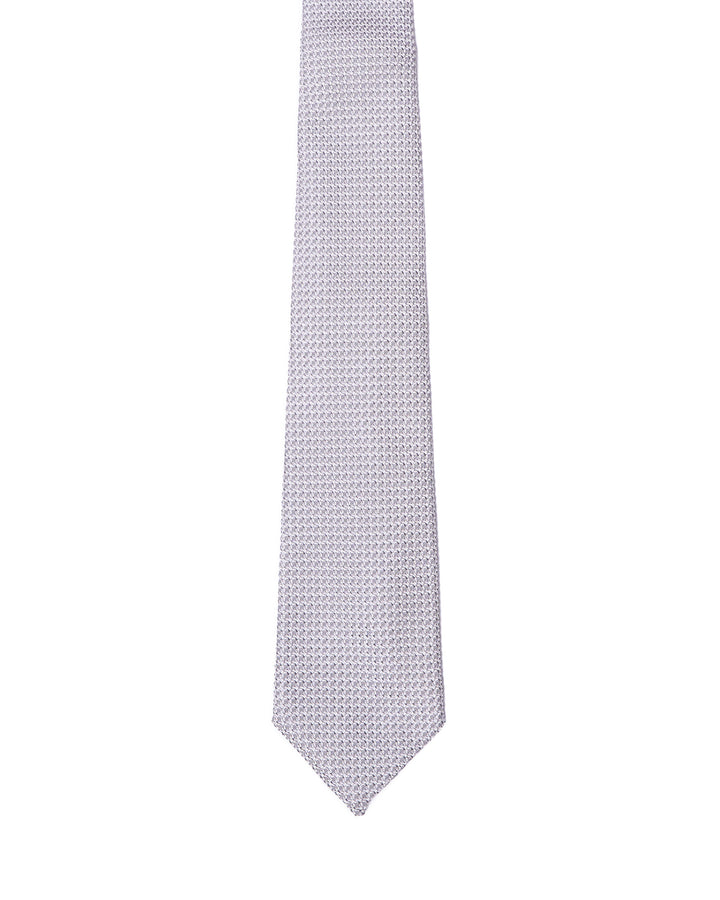 Grenadine tie - 3 Fold - Silver small grain