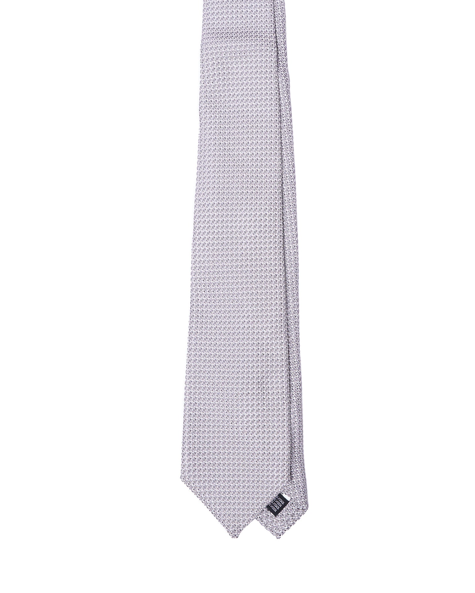 Grenadine tie - 3 Fold - Silver small grain