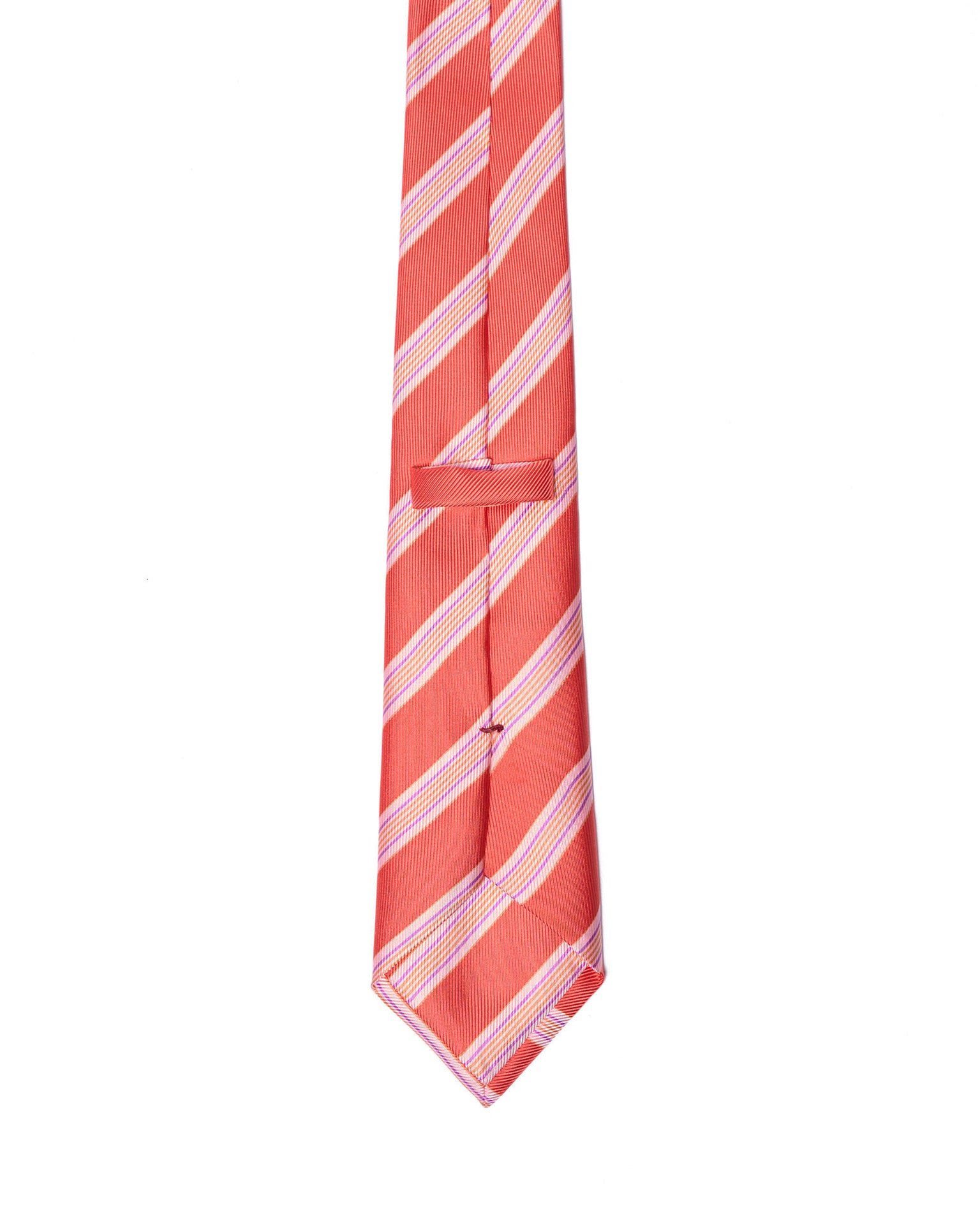 Printed Tie - 3 Fold - Orange and yellow regimental stripe