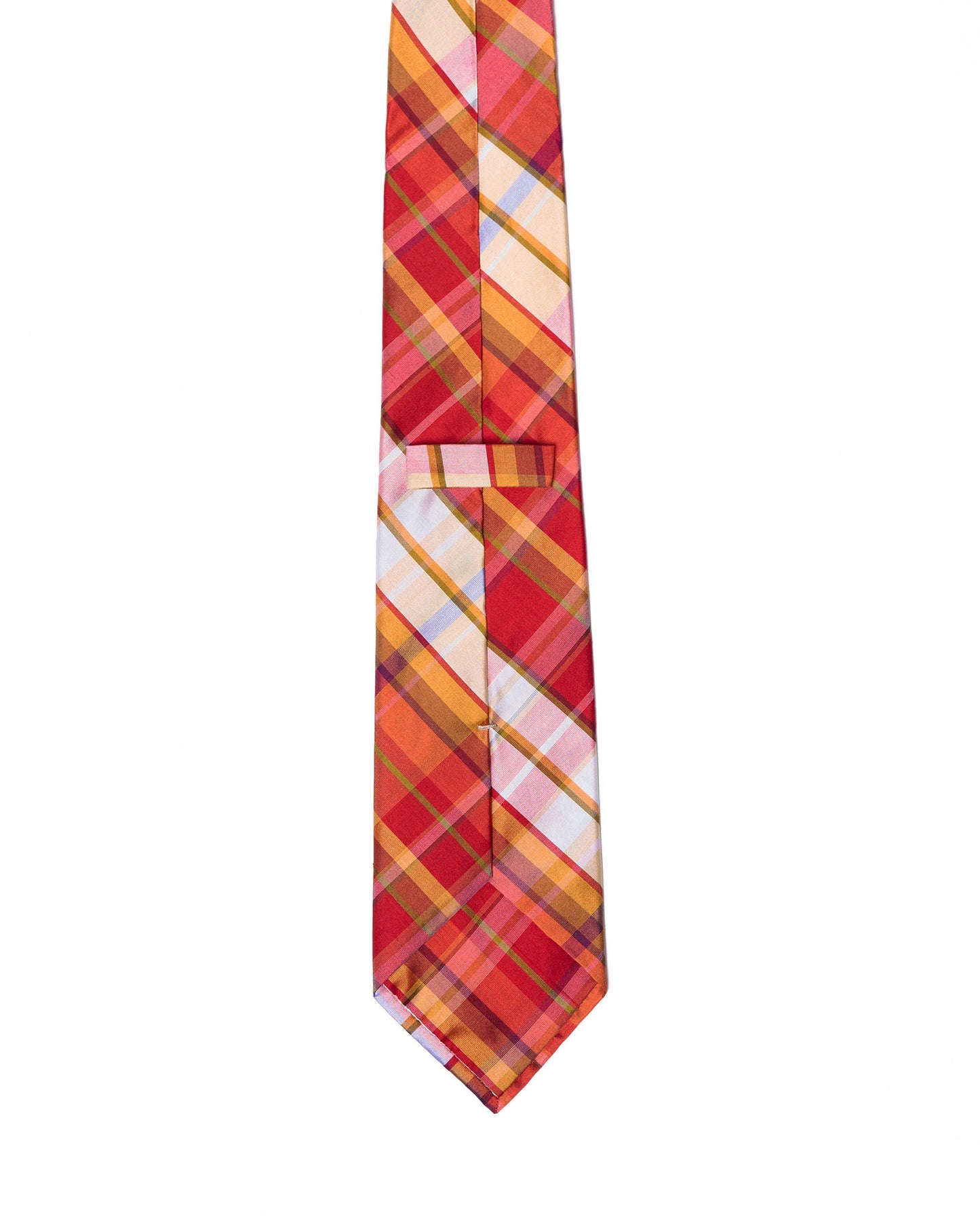 Printed Tie - 3 Fold - Red and colorful plaid