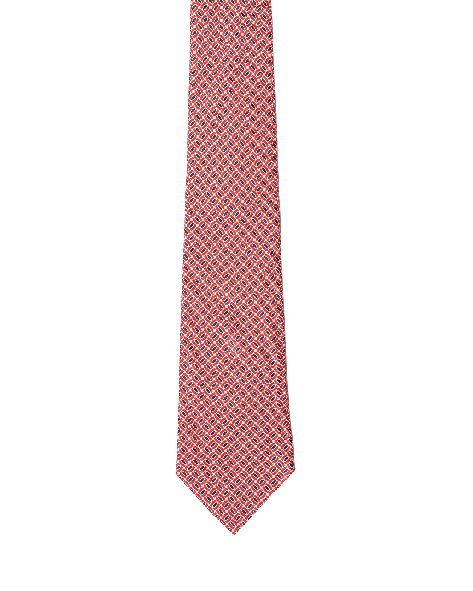 Printed Tie - 3 Fold - Red, black and white geometry