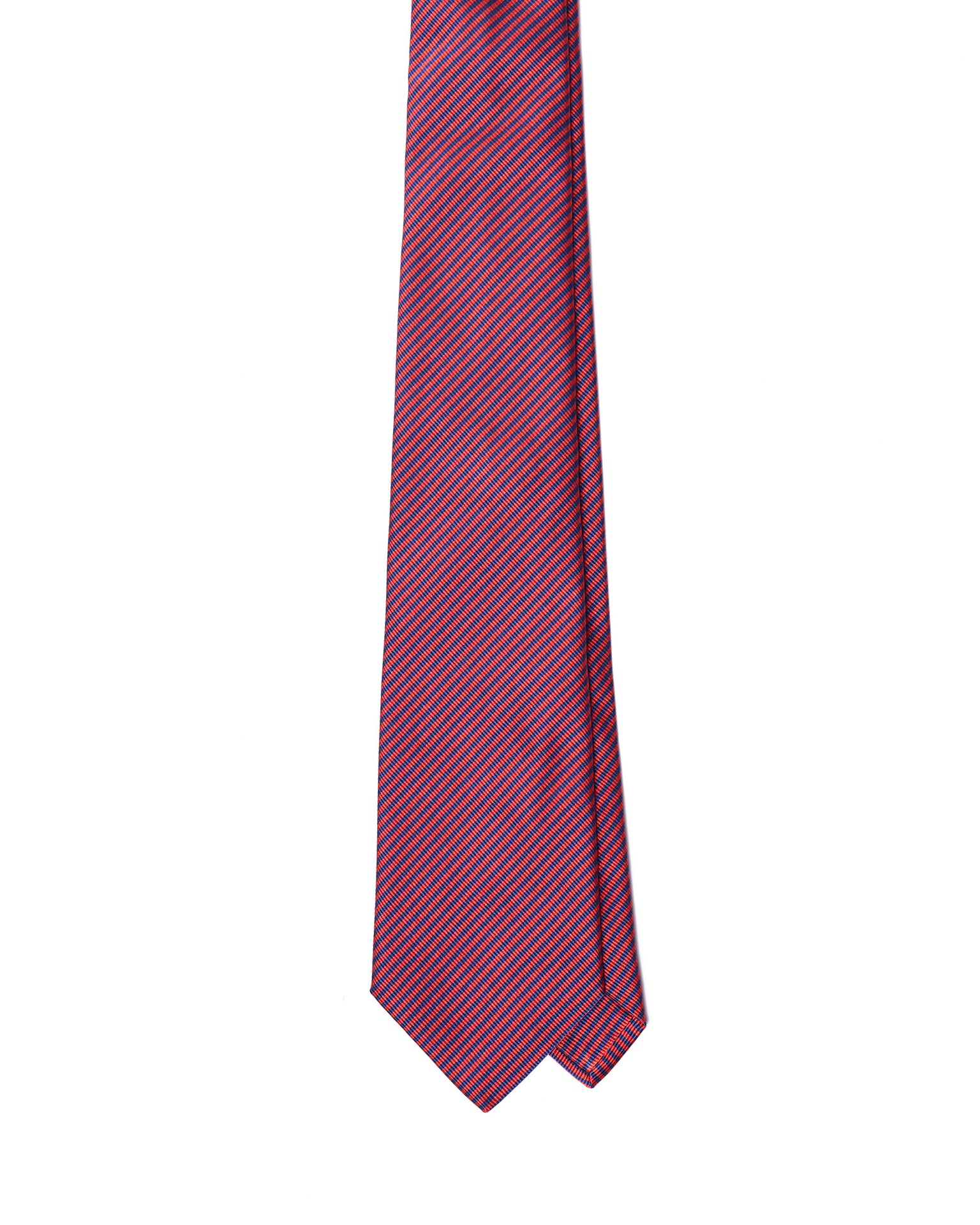 Jacquard tie - 3 Fold - Red and blue stripe